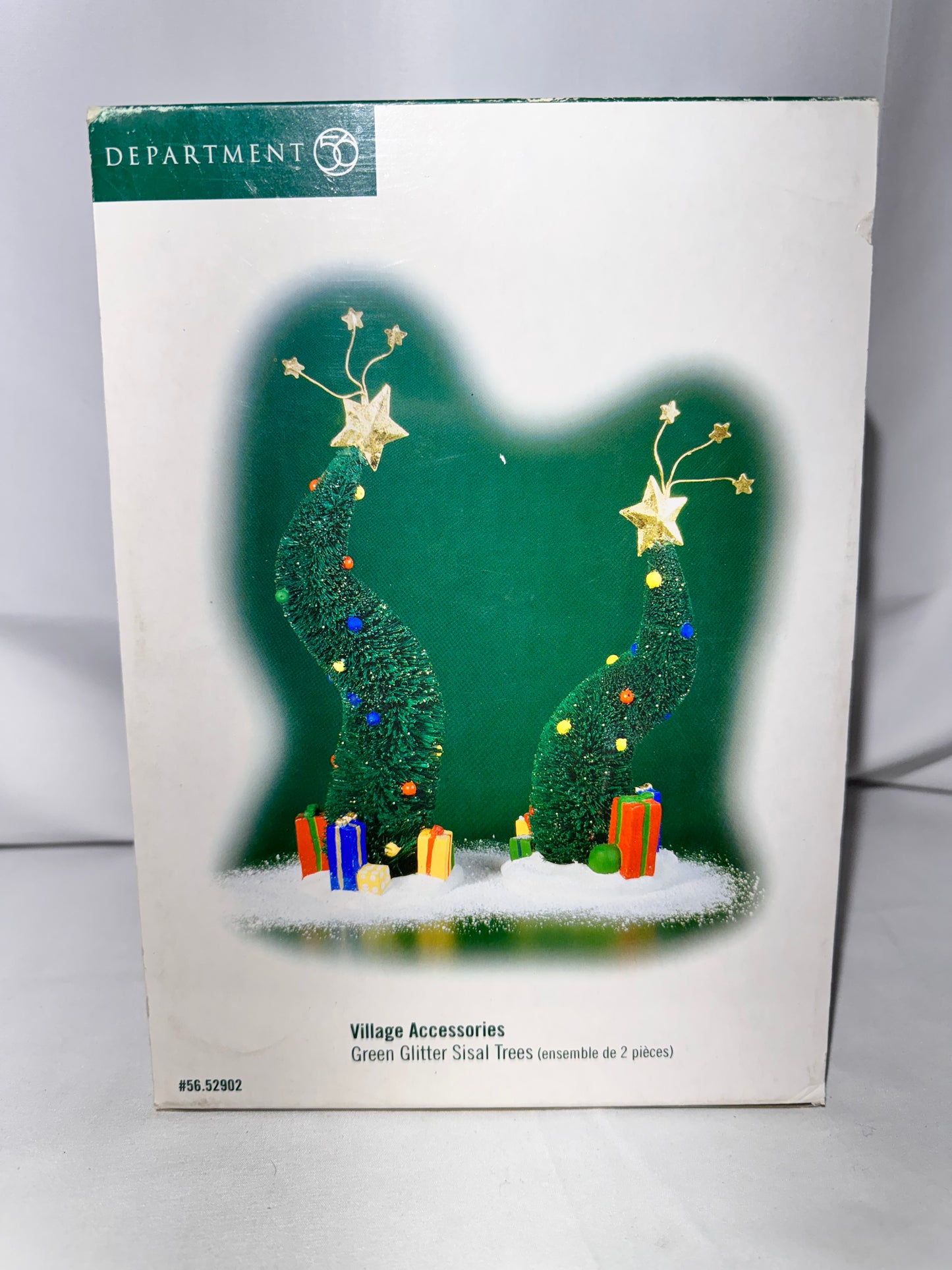 Department 56 Village Accessory – Green Glitter Sisal Trees (Set of 2) – Item #56.52902