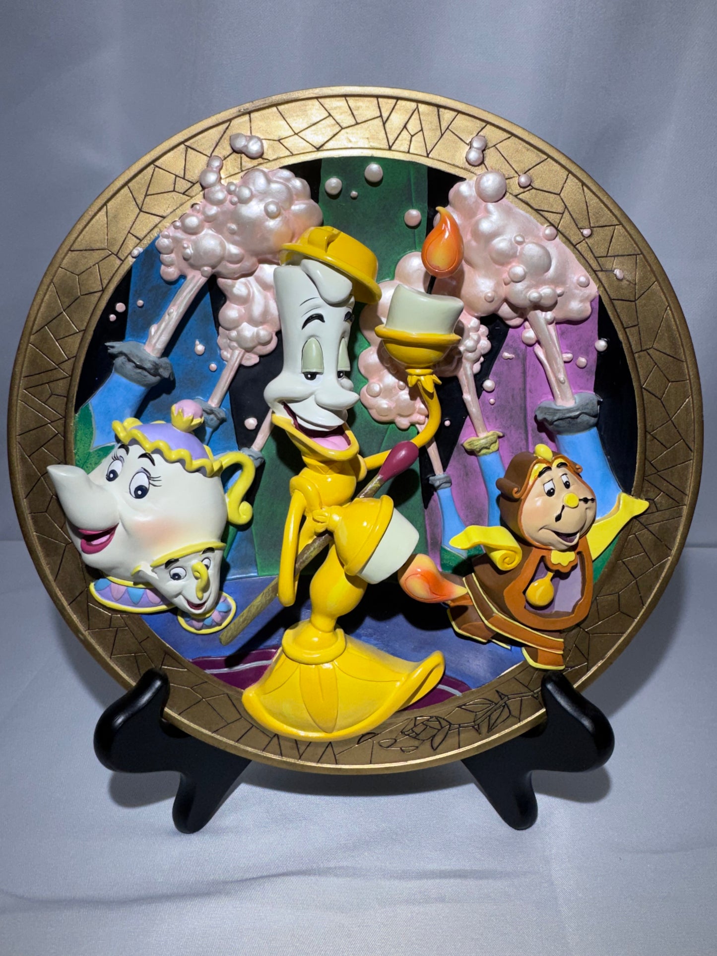 Disney Beauty & the Beast Be Our Guest 3D Collector Plate LE 2833/5000 Box COA