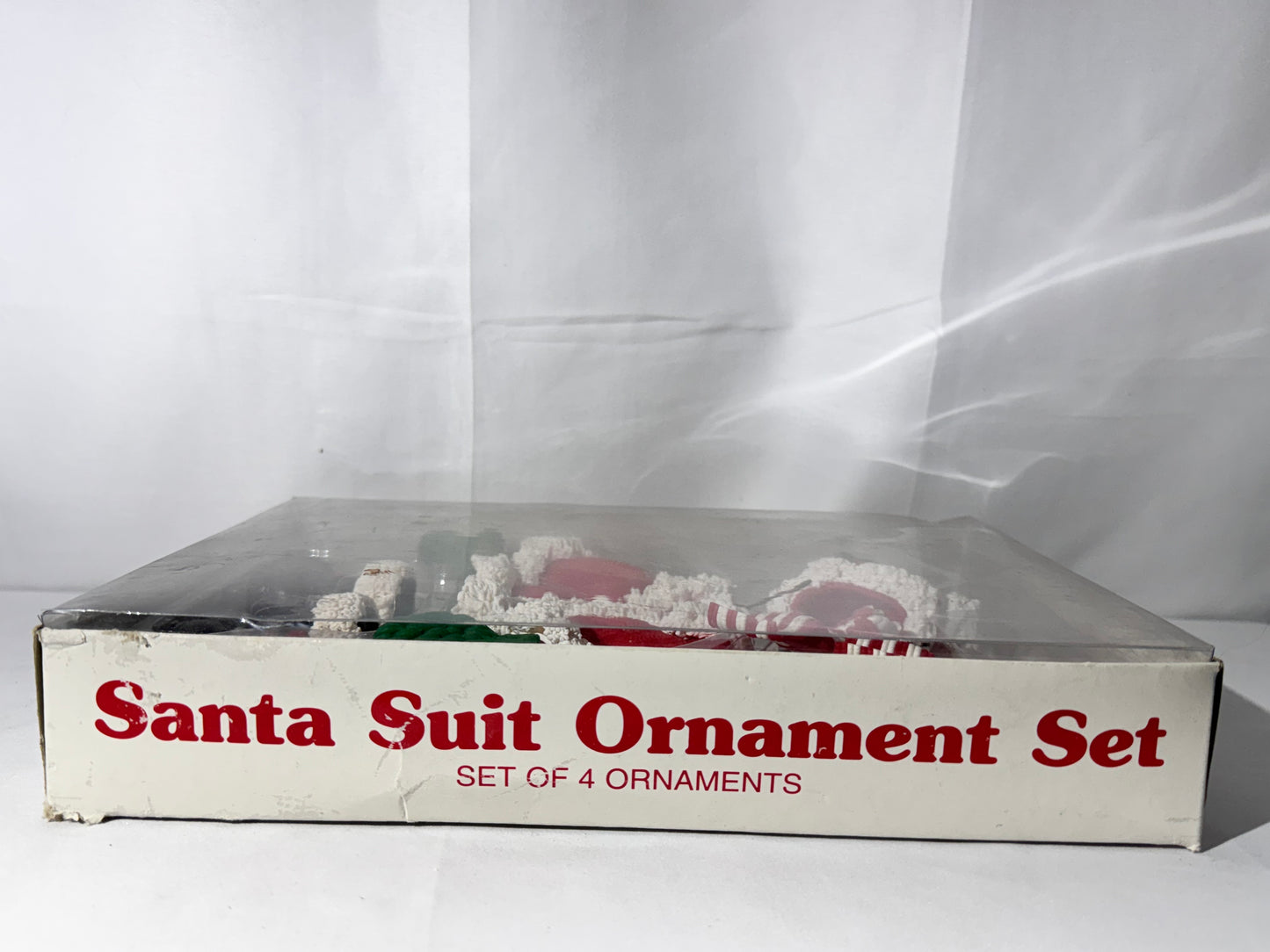 Dept.56 Santa Suit Ornament Set Hat & Scarf, Jacket & Mittens, and Boots