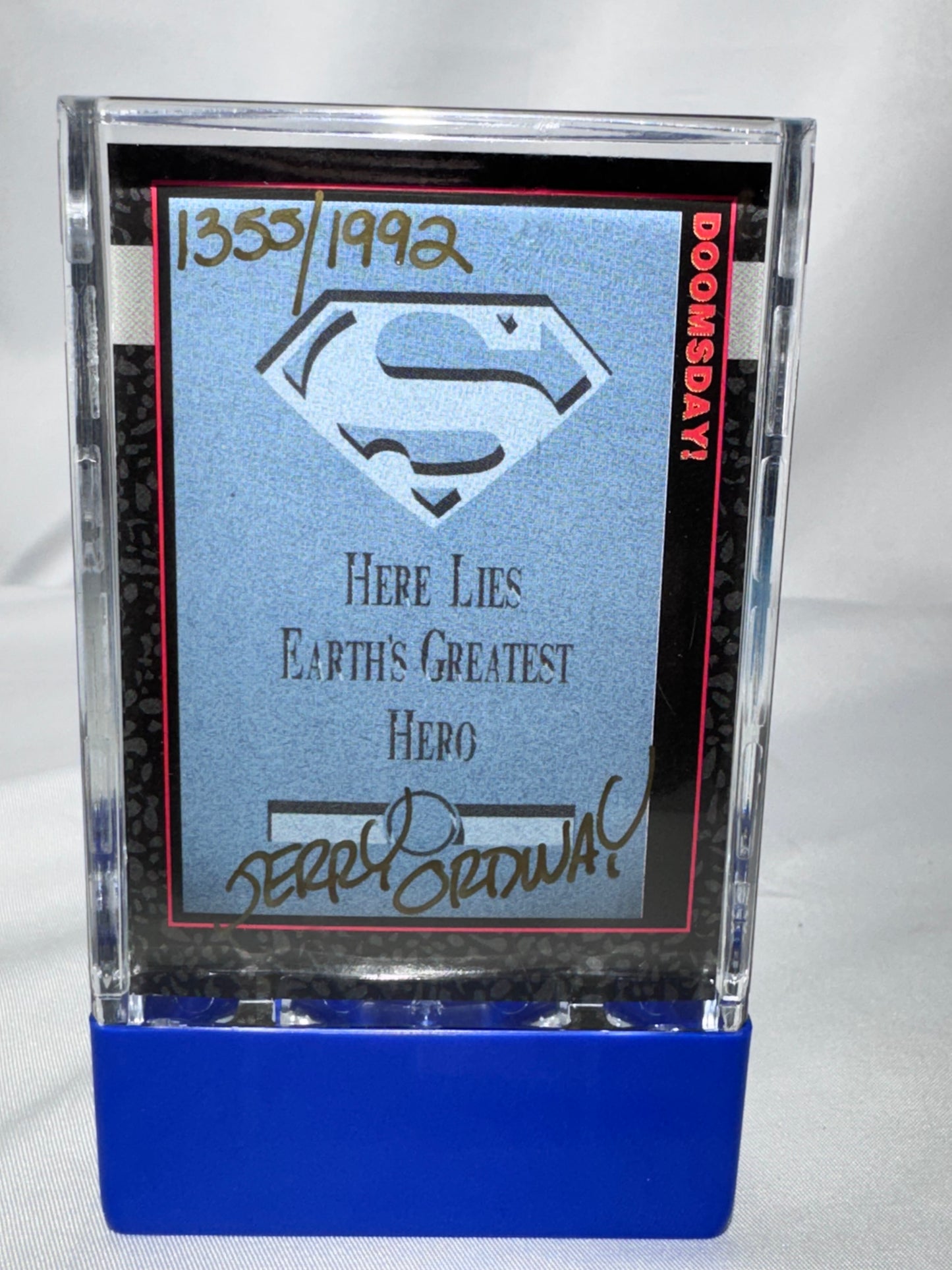 1992 SkyBox Doomsday: The Death of Superman Prototype #00 Hand-Numbered 1355/1992 — Autographed by Jerry Ordway