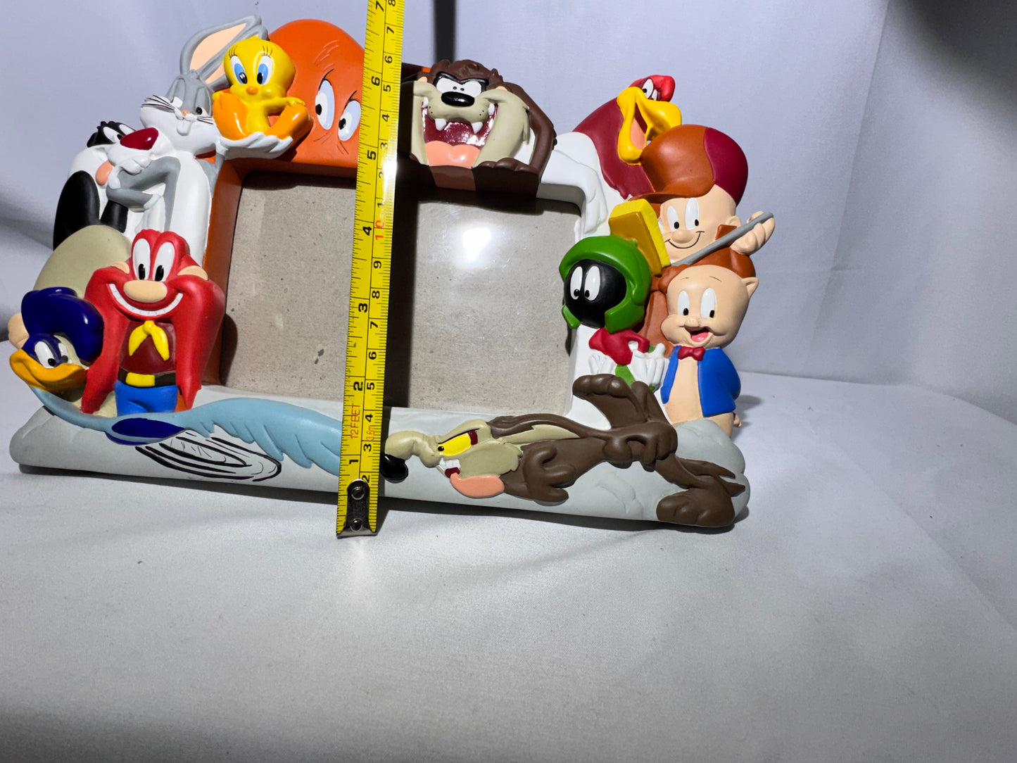 Vintage 1990s Warner Bros Looney Tunes Character Picture Frame 4x6 Bugs Bunny Taz Tweety