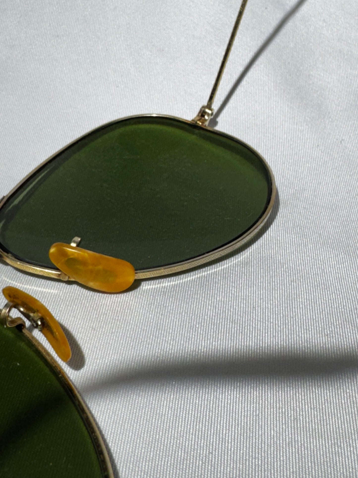 Vintage B&L Ray-Ban Aviator Sunglasses Green Glass Lens 12K GF w/ Original Case
