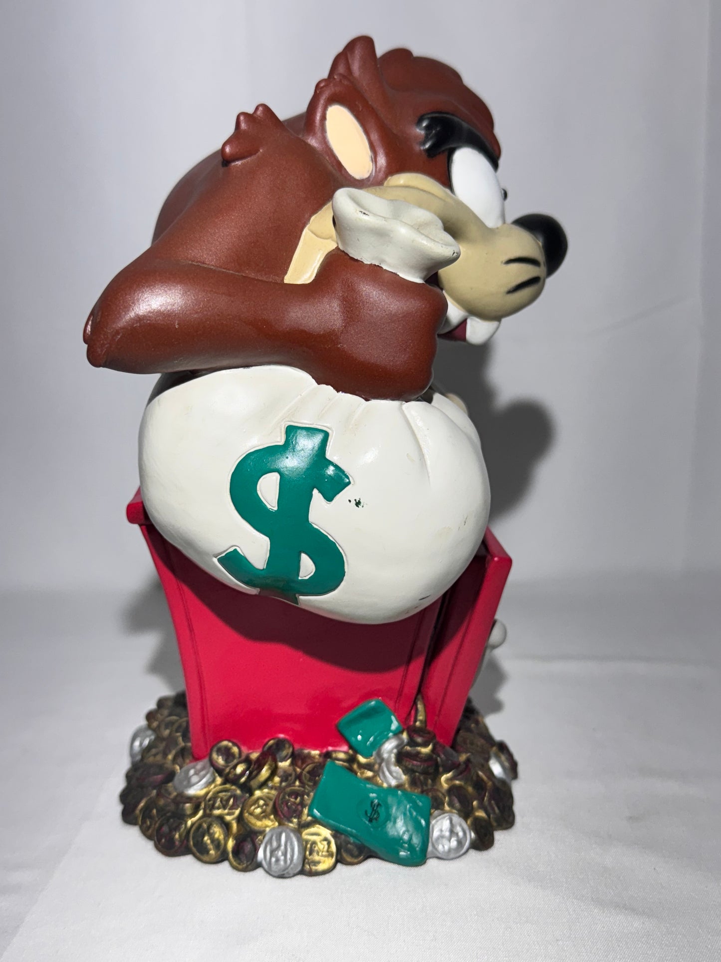 1997 Warner Brothers Taz Piggy Bank – Money Bags & Safe looney Tunes