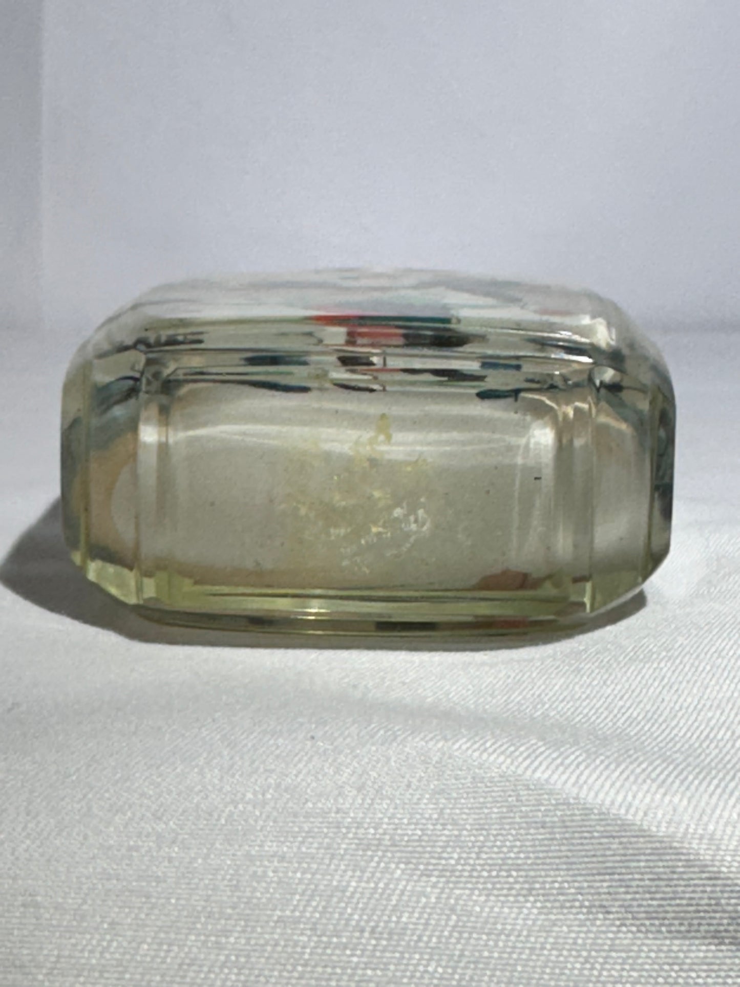 Antique Chinese Inside Painted Glass Snuff Bottle – Man with White Horse & Man Training Brown Horse – Original Metal Topper with Possible Jade & Coral