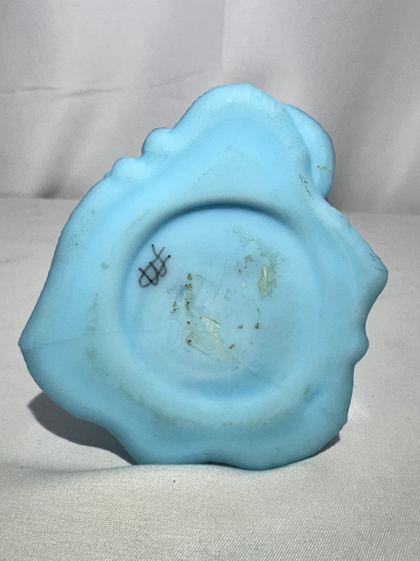 Vintage Westmoreland Satin Glass Owl Figurine / Paperweight – Light Blue
