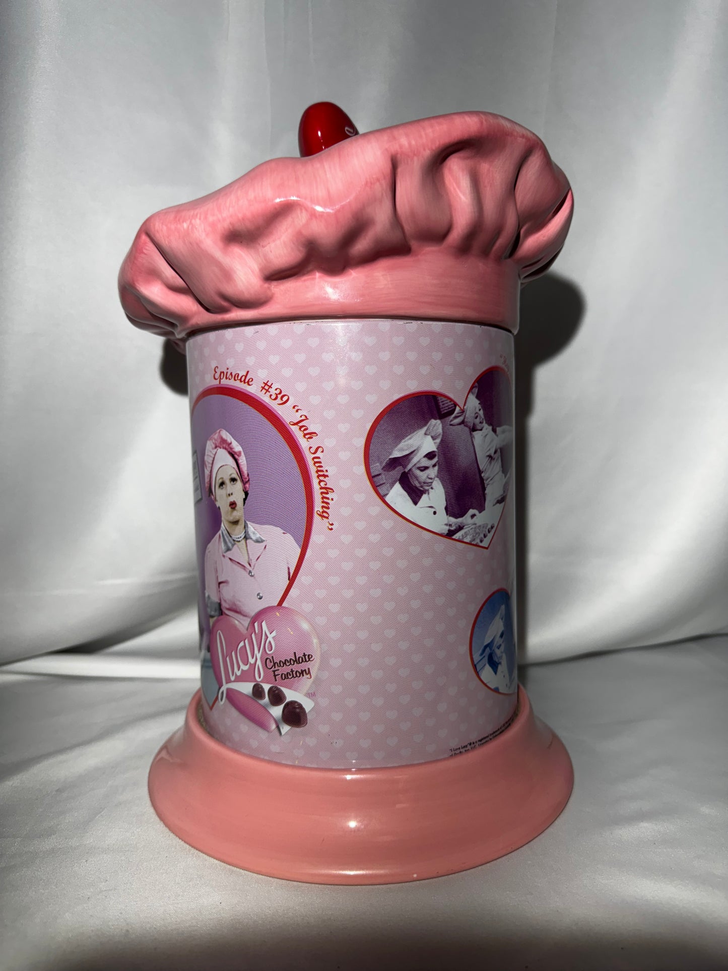 Vandor I Love Lucy Chocolate Factory Cookie Jar Tin Body Ceramic Lid Retired Rare