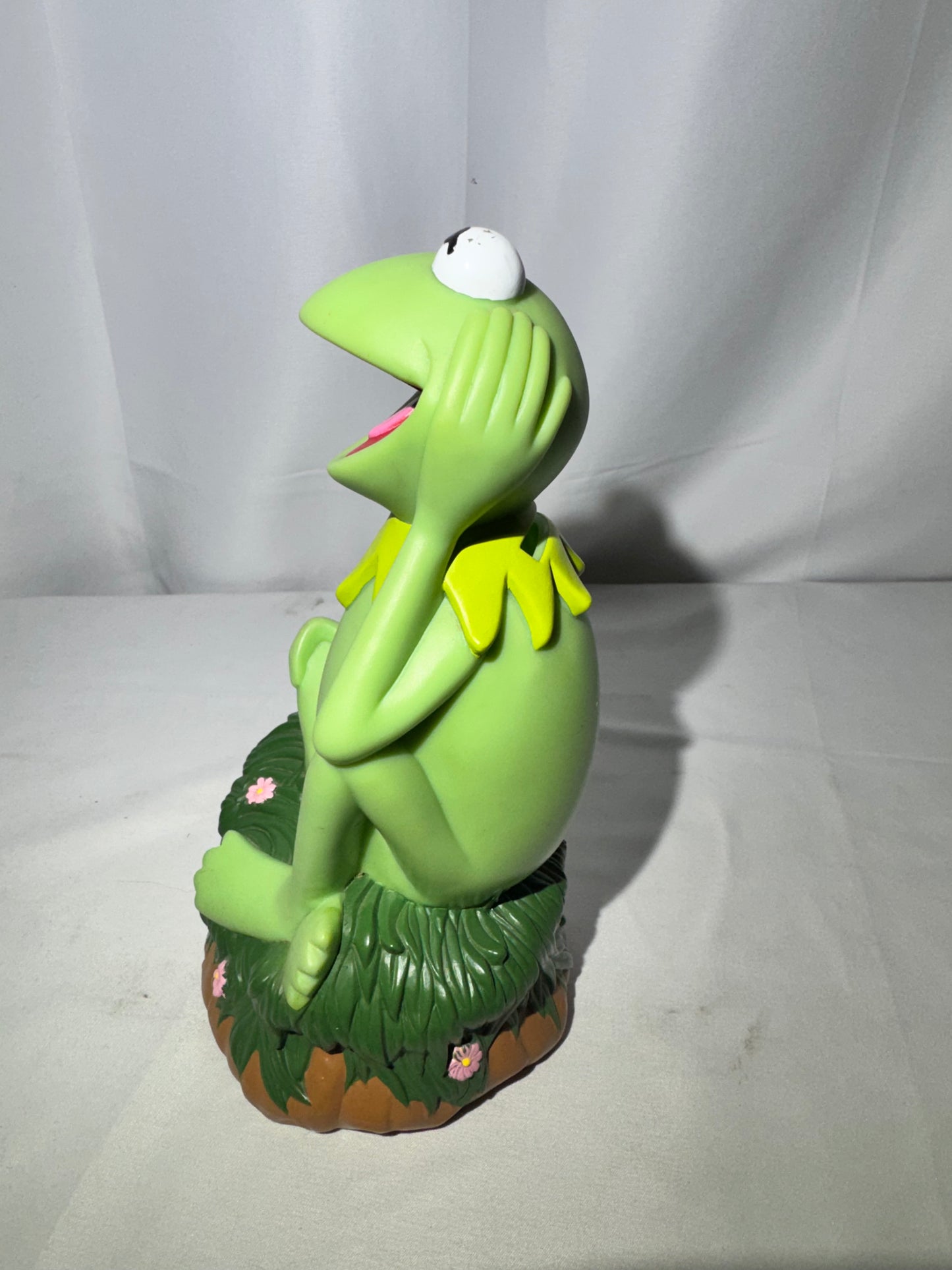 Vintage Kermit the Frog Piggy Bank – Muppets by Jim Henson / Applause – 8½” Tall