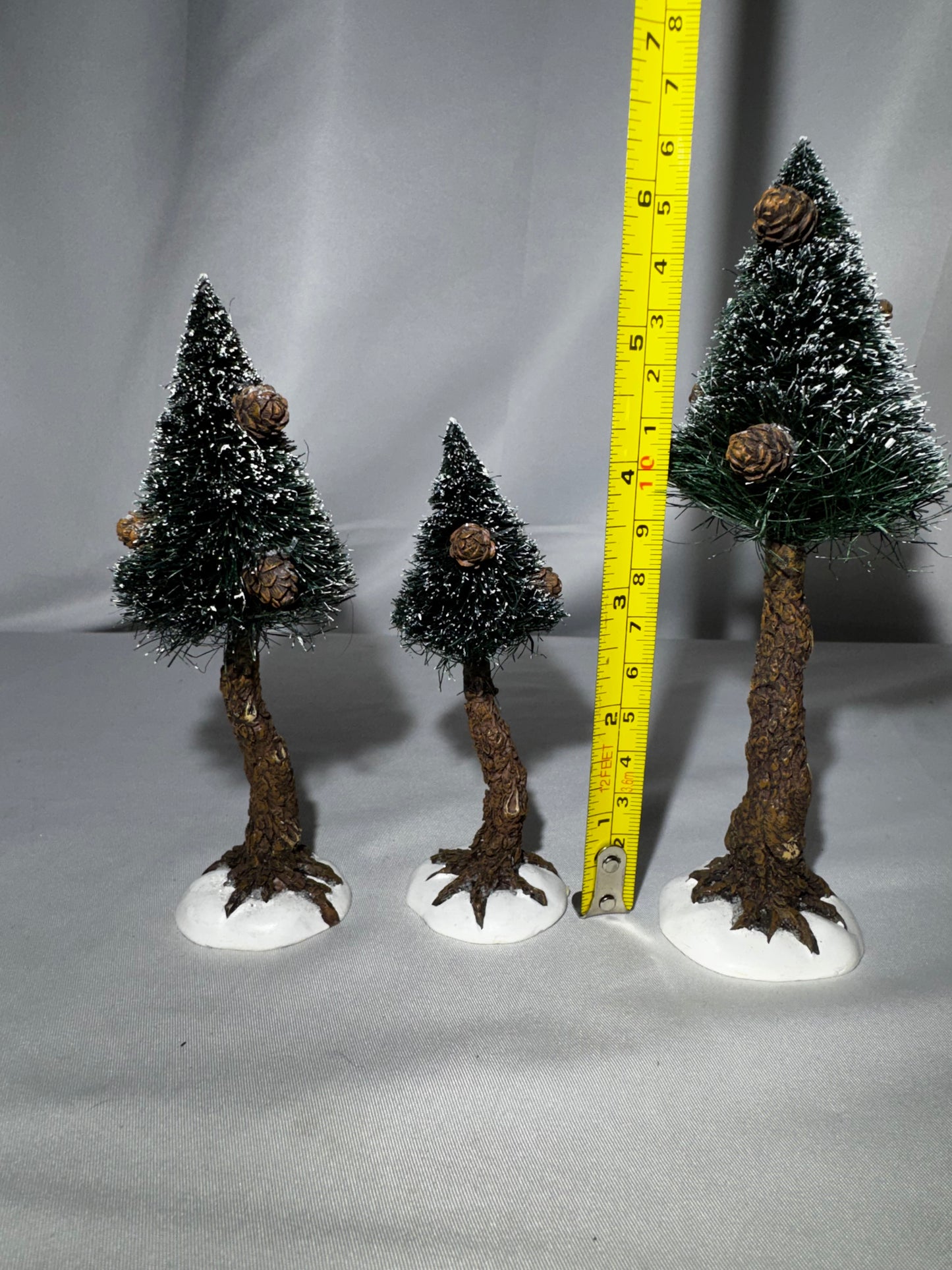Department 56 North Pole Woods Pinewood Trees Set of 3 Flocked Christmas Village Accessory 56.56925 Retired
