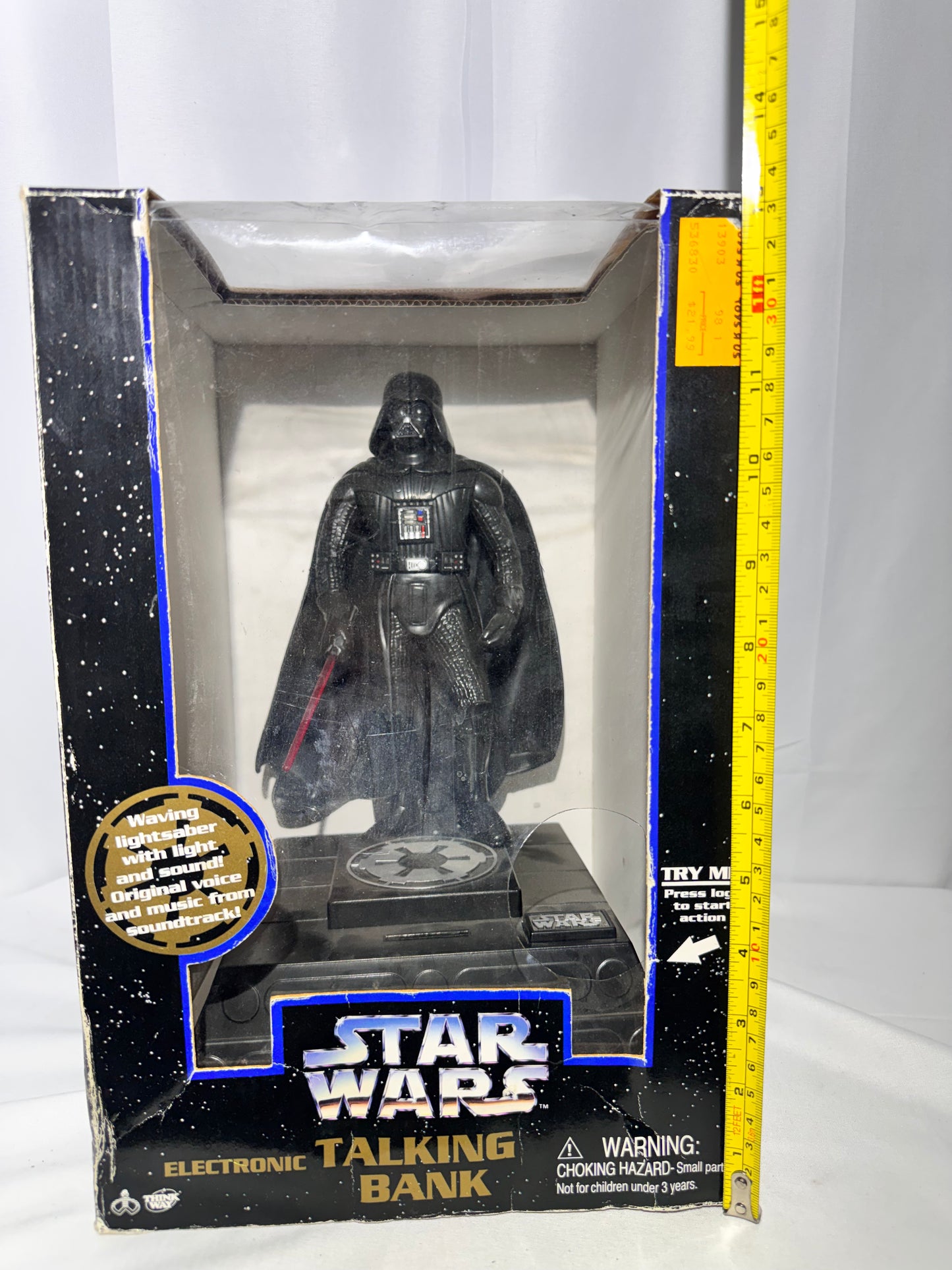 Vintage 1996 Star Wars Darth Vader Electronic Talking Bank – Thinkway Toys – in original Box