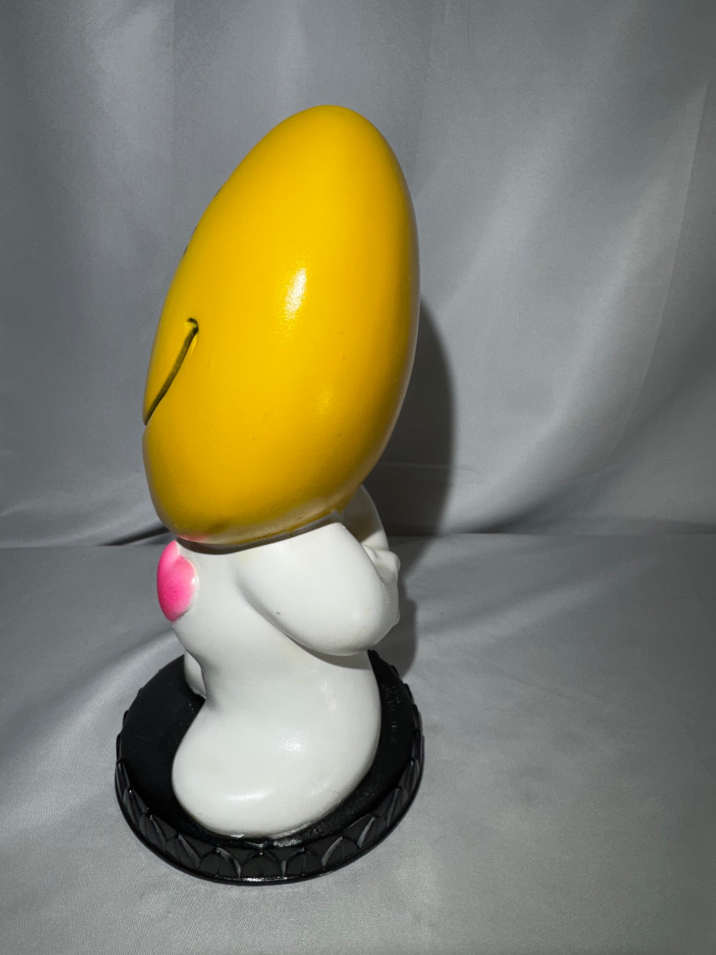 Vintage 1971 Play Pal Plastics Yellow Smiley Face Coin Bank 11” Blow Mold Heart