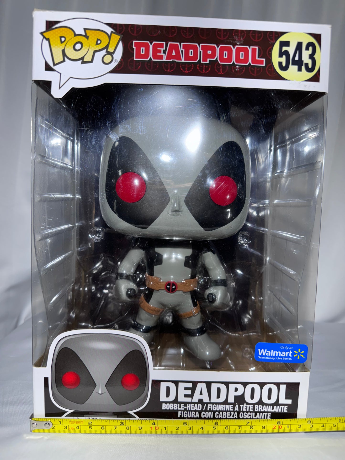 Funko Pop! Marvel Deadpool 10” Gray X-Force Walmart Exclusive #543