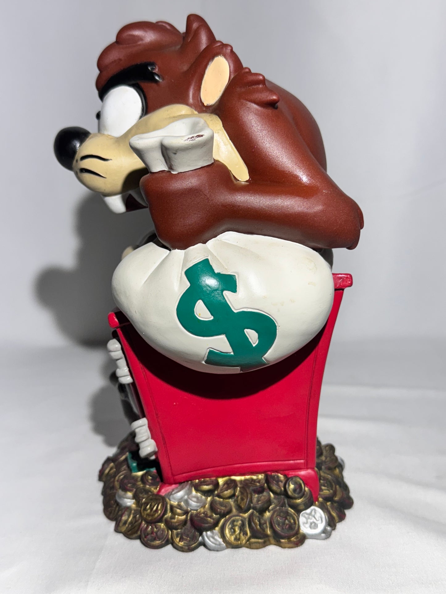 1997 Warner Brothers Taz Piggy Bank – Money Bags & Safe looney Tunes