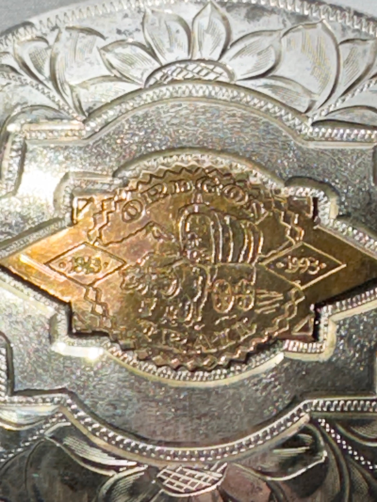 Oregon Trail 1993 Sesquicentennial Sterling Silver Belt Buckle by ZPT Silver Co.