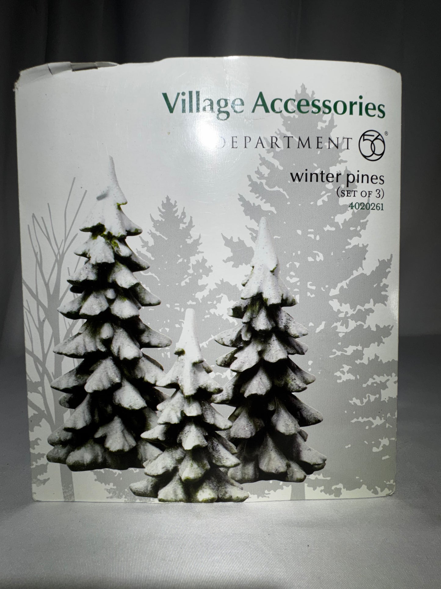 Department 56 Village Accessories Winter Pines Set of 3 Snowy Trees #4020261