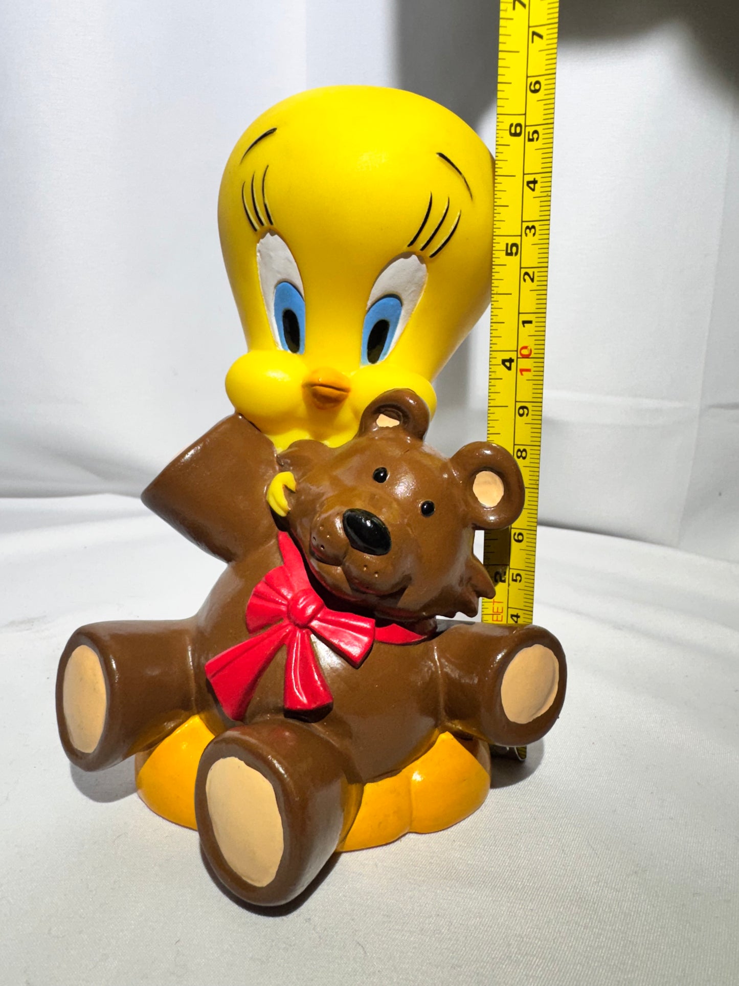 Looney Tunes Tweety Bird and teddy bear Piggy Bank 1992 Warner Bros.