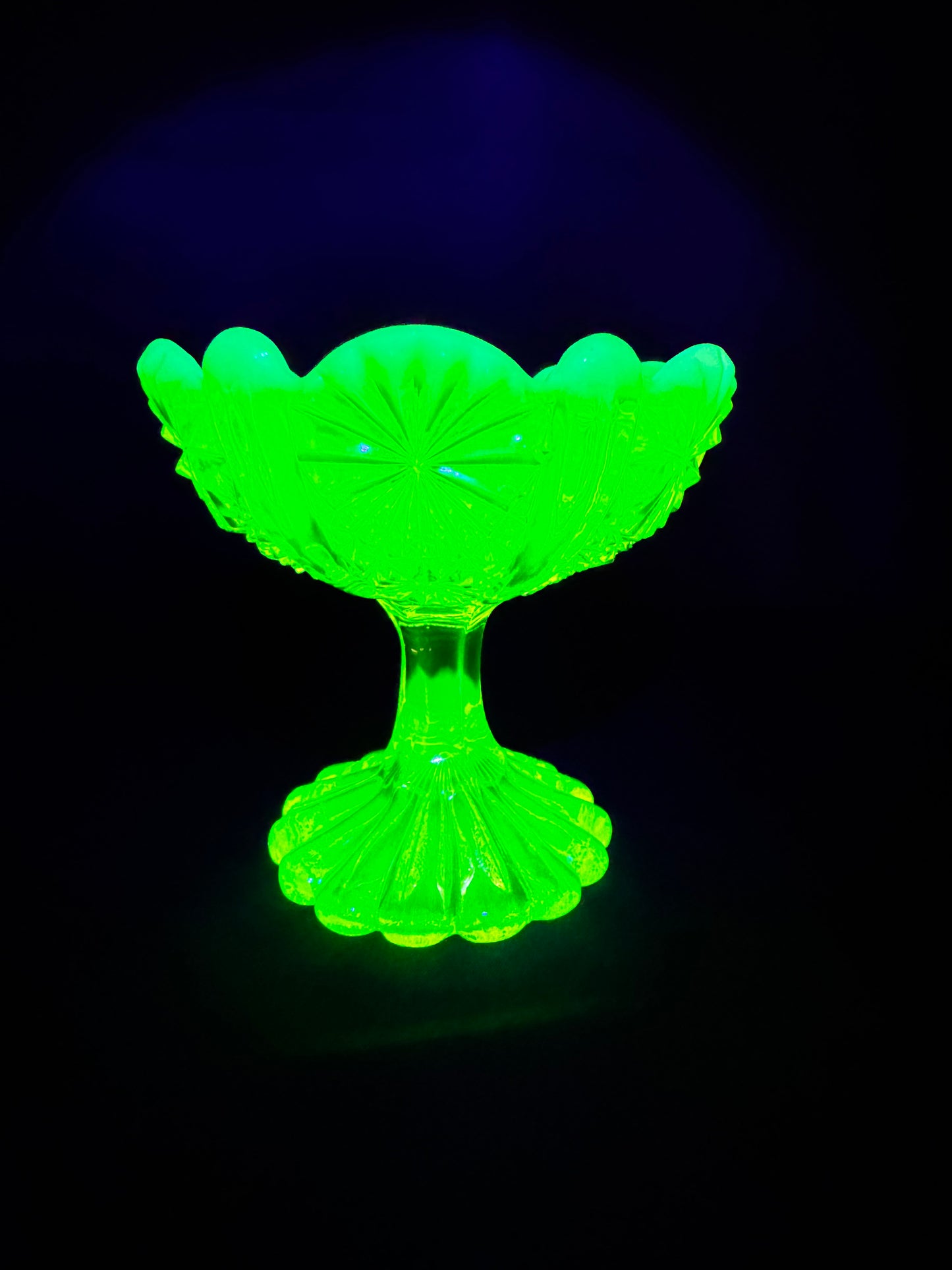 Uranium Glass Davidson Primrose Pearline Footed Compote – Lady Chippendale Collection