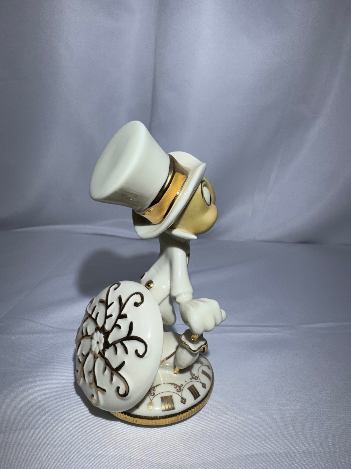 Lenox Disney Jiminy Cricket Figurine Pinocchio 24K Gold Ivory China Retired