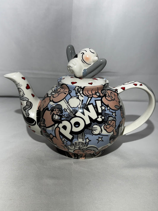 Vintage 2002 Paul Cardew Popeye & Olive Oyl Teapot Porcelain Collectible Tea Pot Character Kitchen Decor