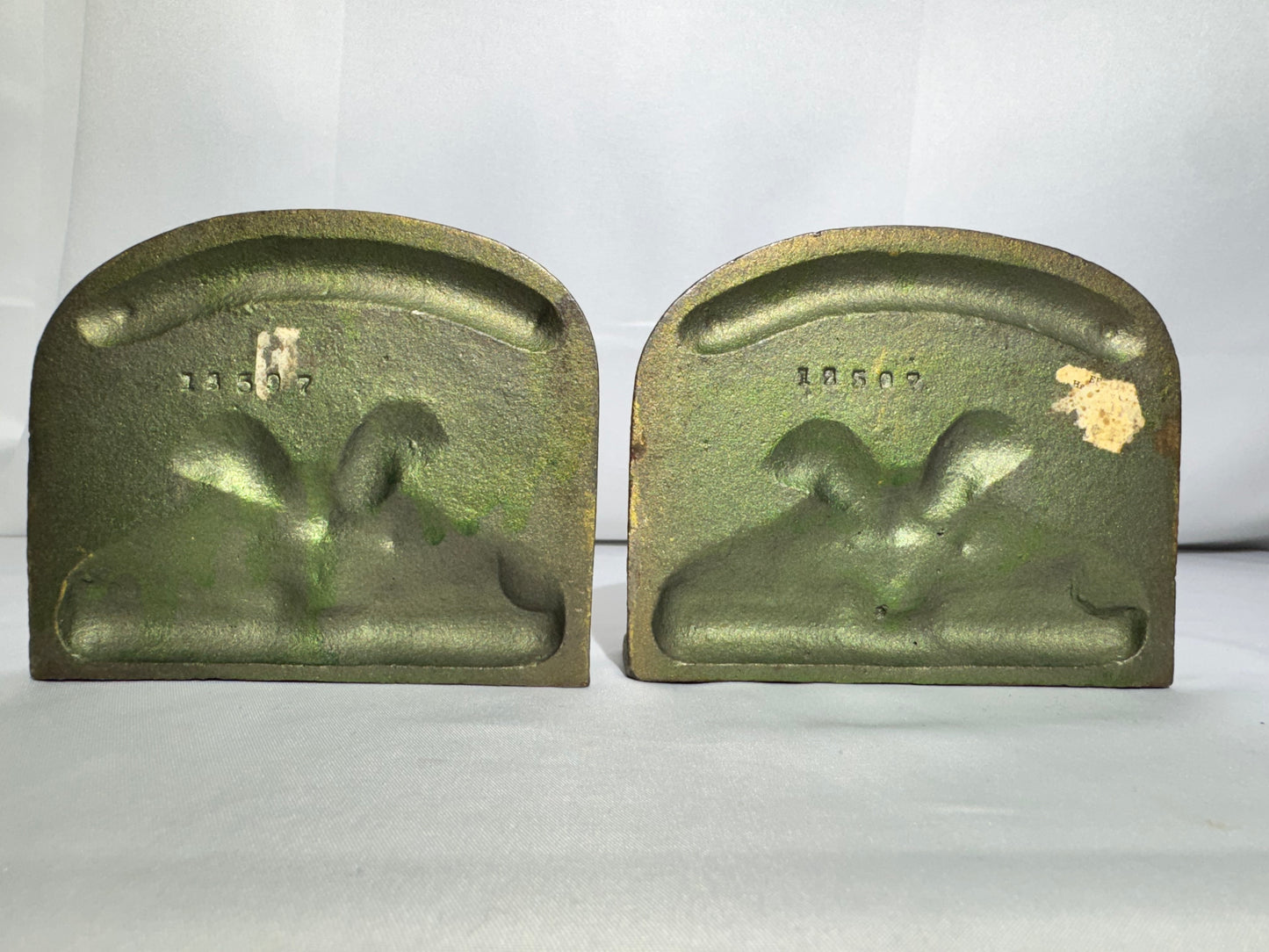 Vintage Art Deco Figural Bookends – Seated Reading Figures – Cast Bronze/Iron – c. 1920s