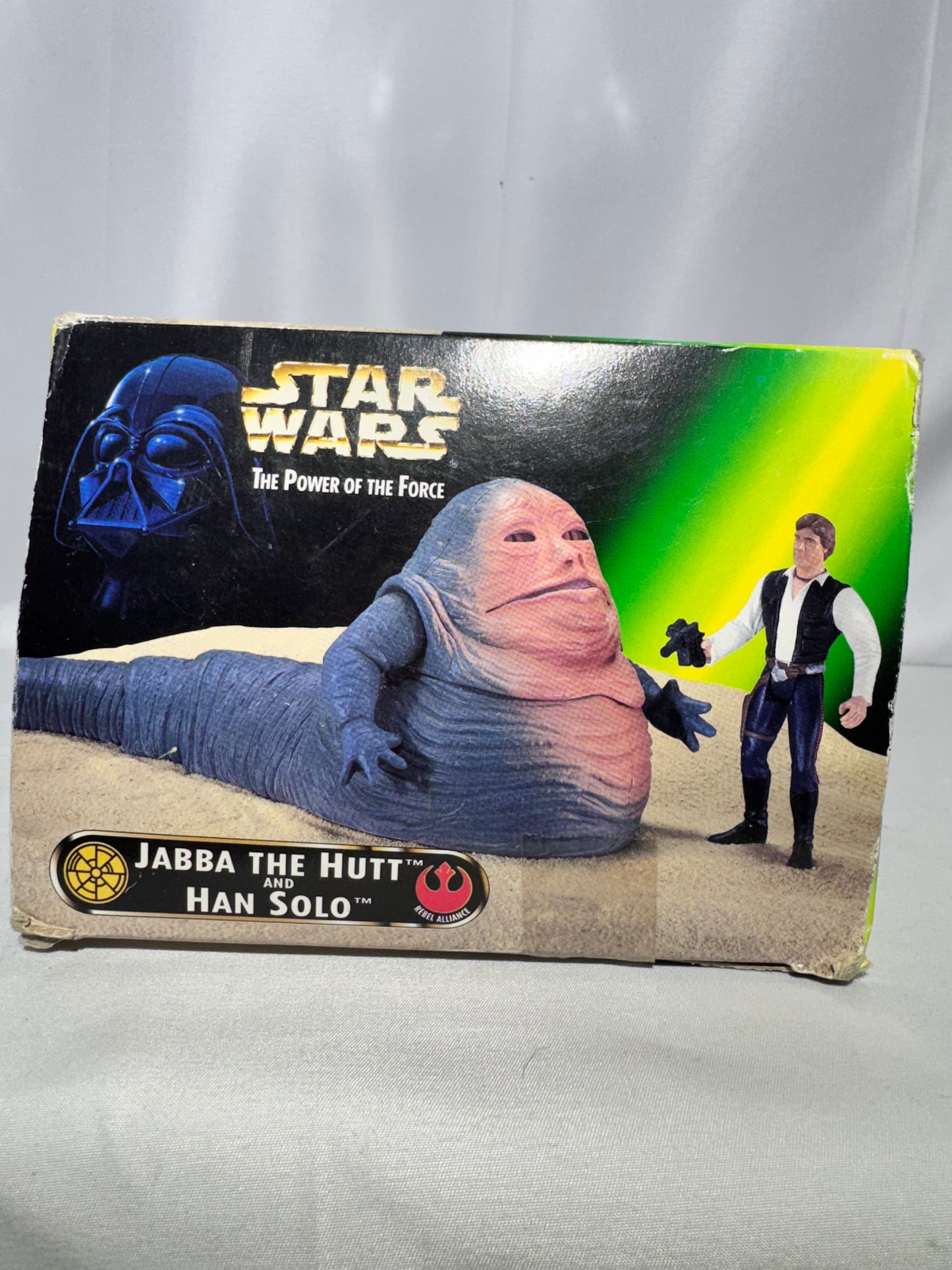 Vintage 1997 Kenner Star Wars: The Power of the Force – Jabba the Hutt & Han Solo Action Figure Set