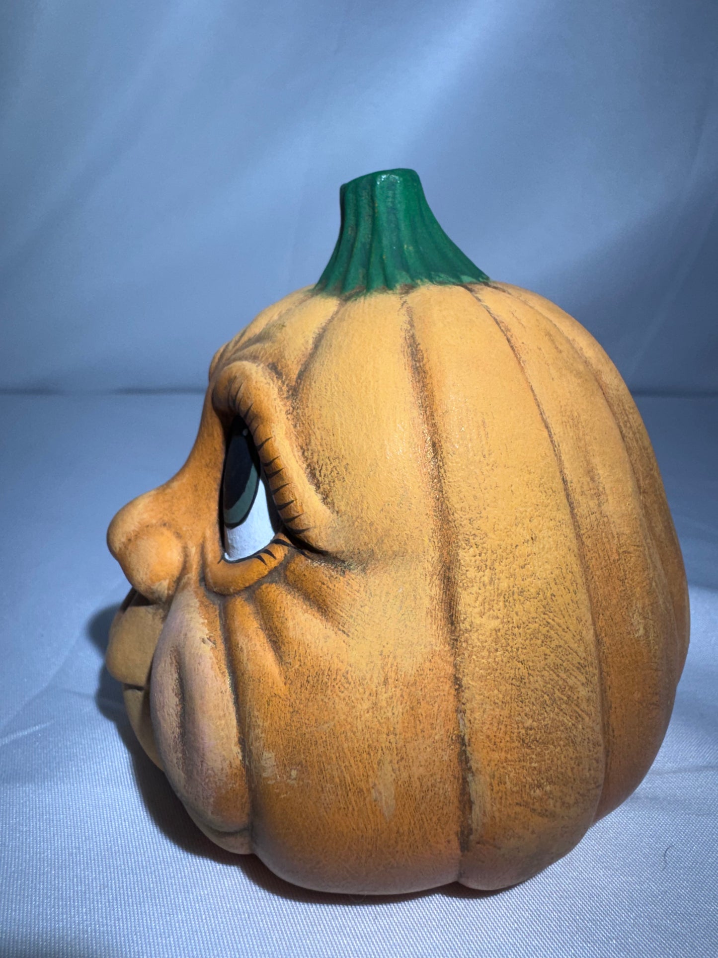 Vintage Hand-Painted Ceramic Pumpkin Figurine – Baby Face – CB 2000
