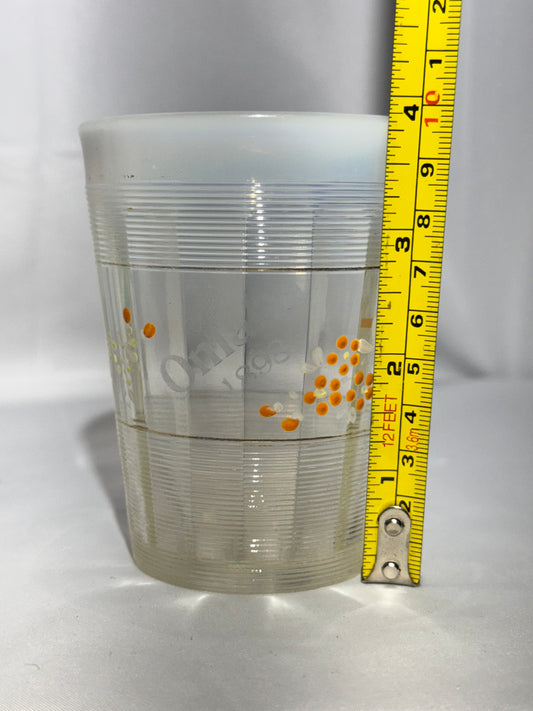 Antique 1898 Omaha Souvenir Tumbler – Hand Painted Flowers – Northwood Rivet Edge
