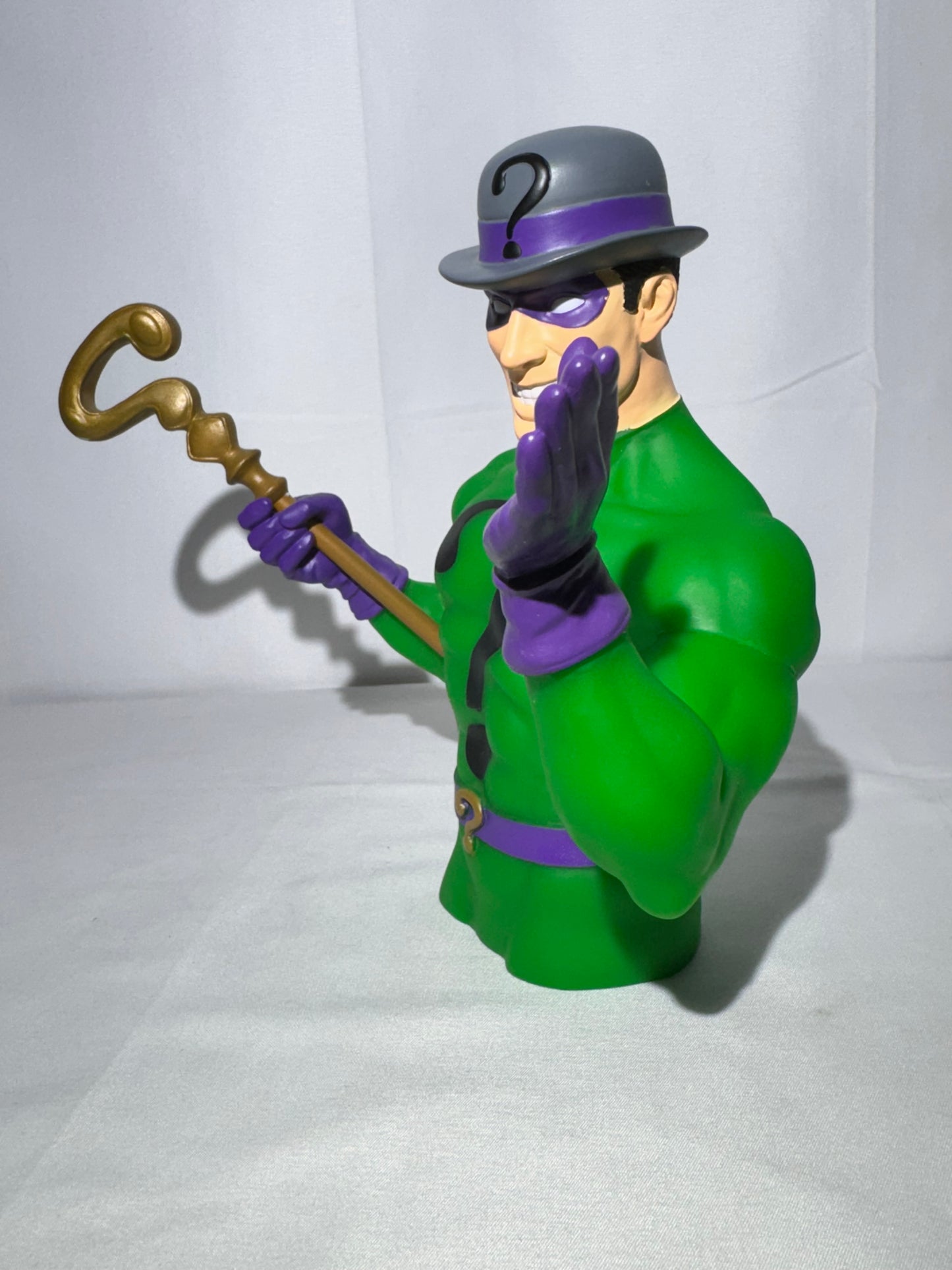 Vintage DC Comics Riddler Vinyl Bank – Animated Series – With Original Stopper – Stock #45343