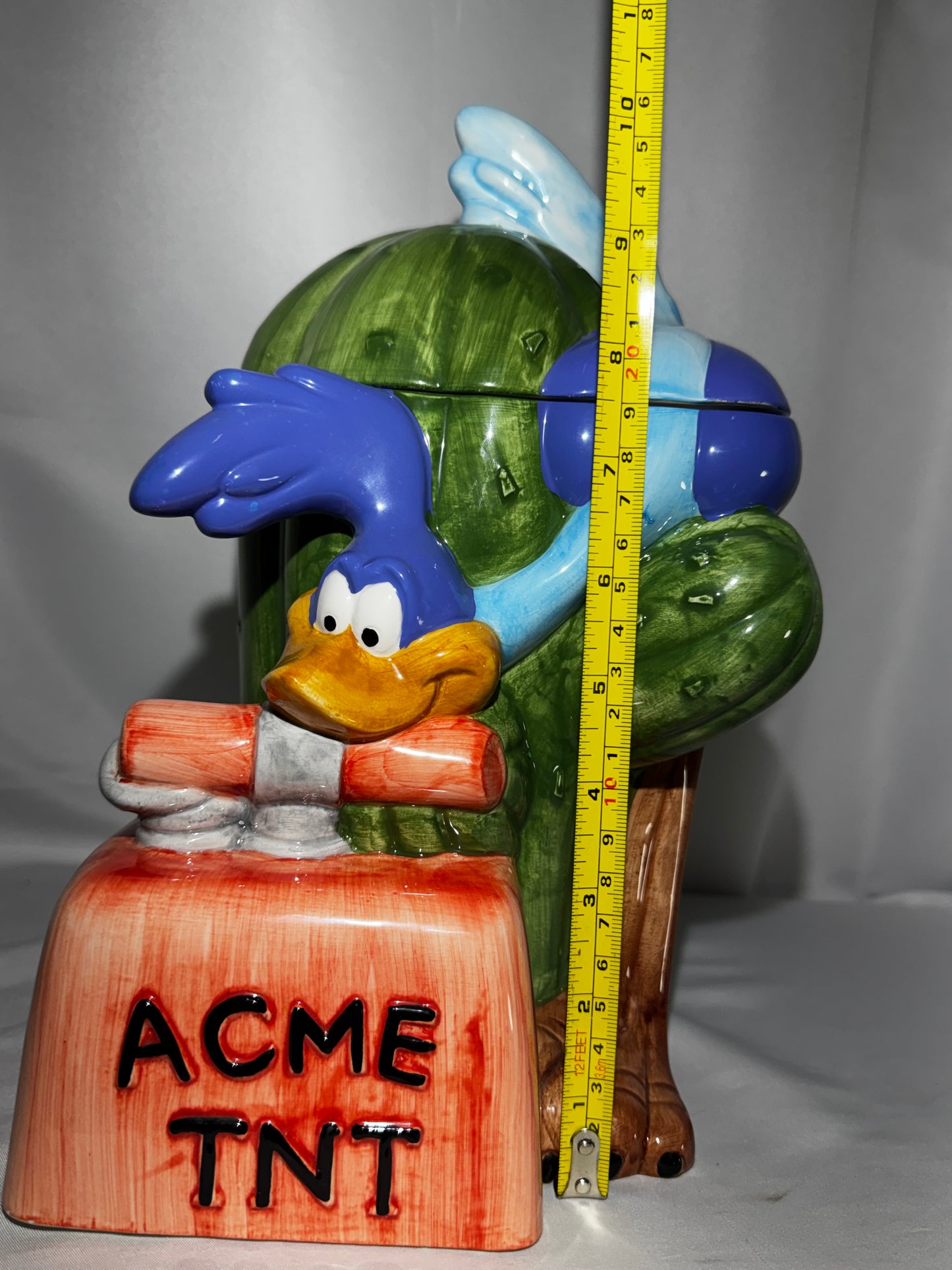 Rare Vintage 1993 Warner Bros Road Runner Cookie Jar ACME TNT Cactus Ceramic w/ Box
