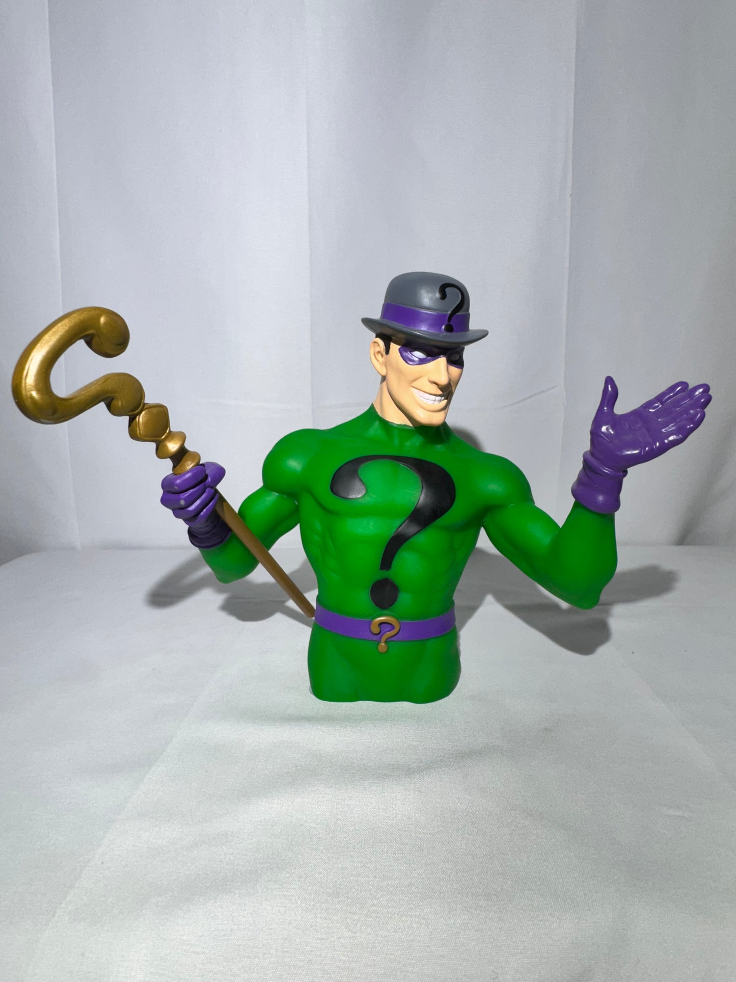 Vintage DC Comics Riddler Vinyl Bank – Animated Series – With Original Stopper – Stock #45343