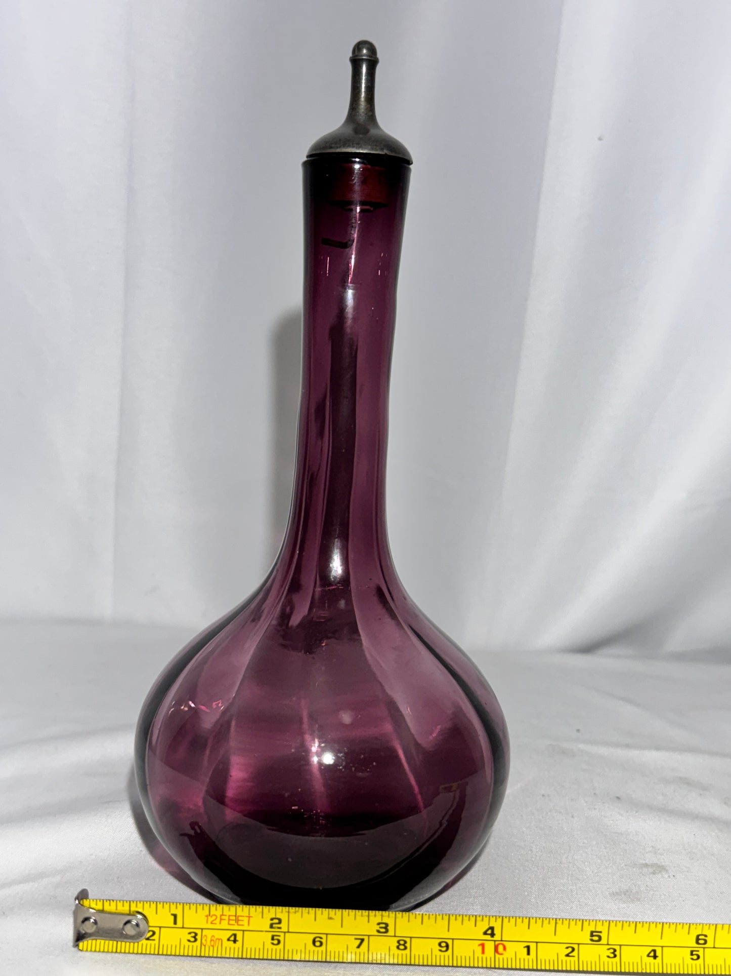 Vintage Amethyst Glass Decanter / Barber Bottle with Stopper – 19th Century Style