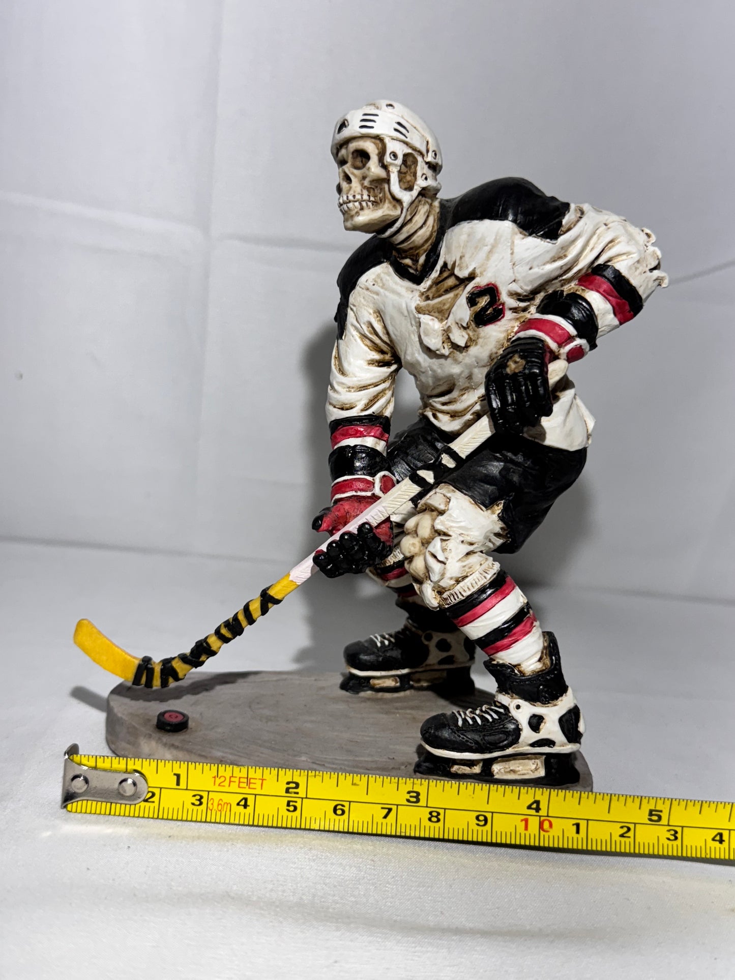 Summit Collection Skeleton Hockey Player Figurine #2 White Black & Red Uniform Sports Collectible