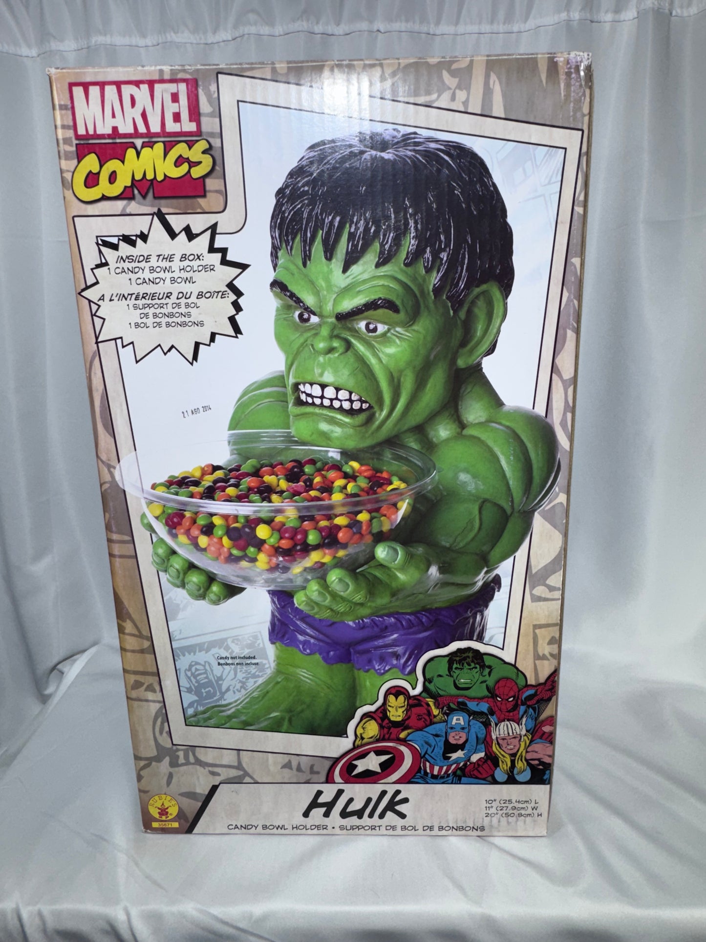 Marvel Hulk Candy Bowl Holder – Rubie’s Costume Co. 19” Halloween Decor