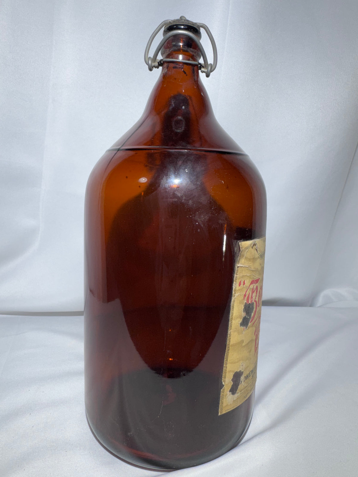 Vintage Bohemian Club Beer Half-Gallon Amber Glass Bottle – Spokane, Washington