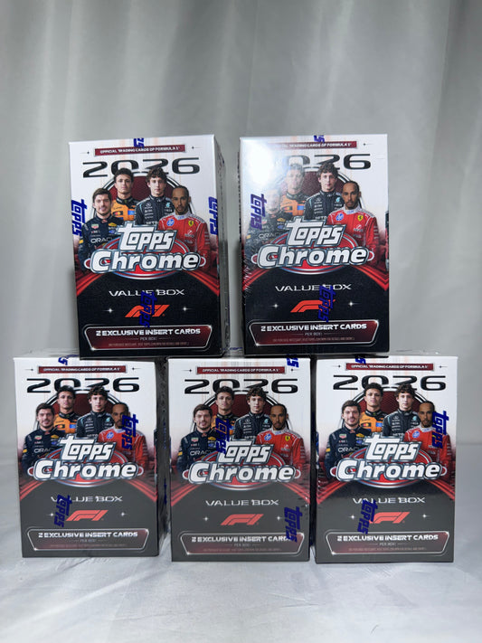 2026 Topps Chrome Formula 1 F1 Value Boxes – Lot of 5 – Factory Sealed