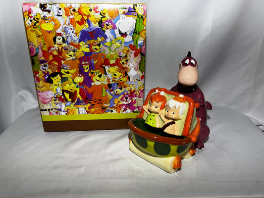 Westland Flintstones Dino Carriage Cookie Jar Bam Bam Pebbles w/ Box Hanna-Barbera
