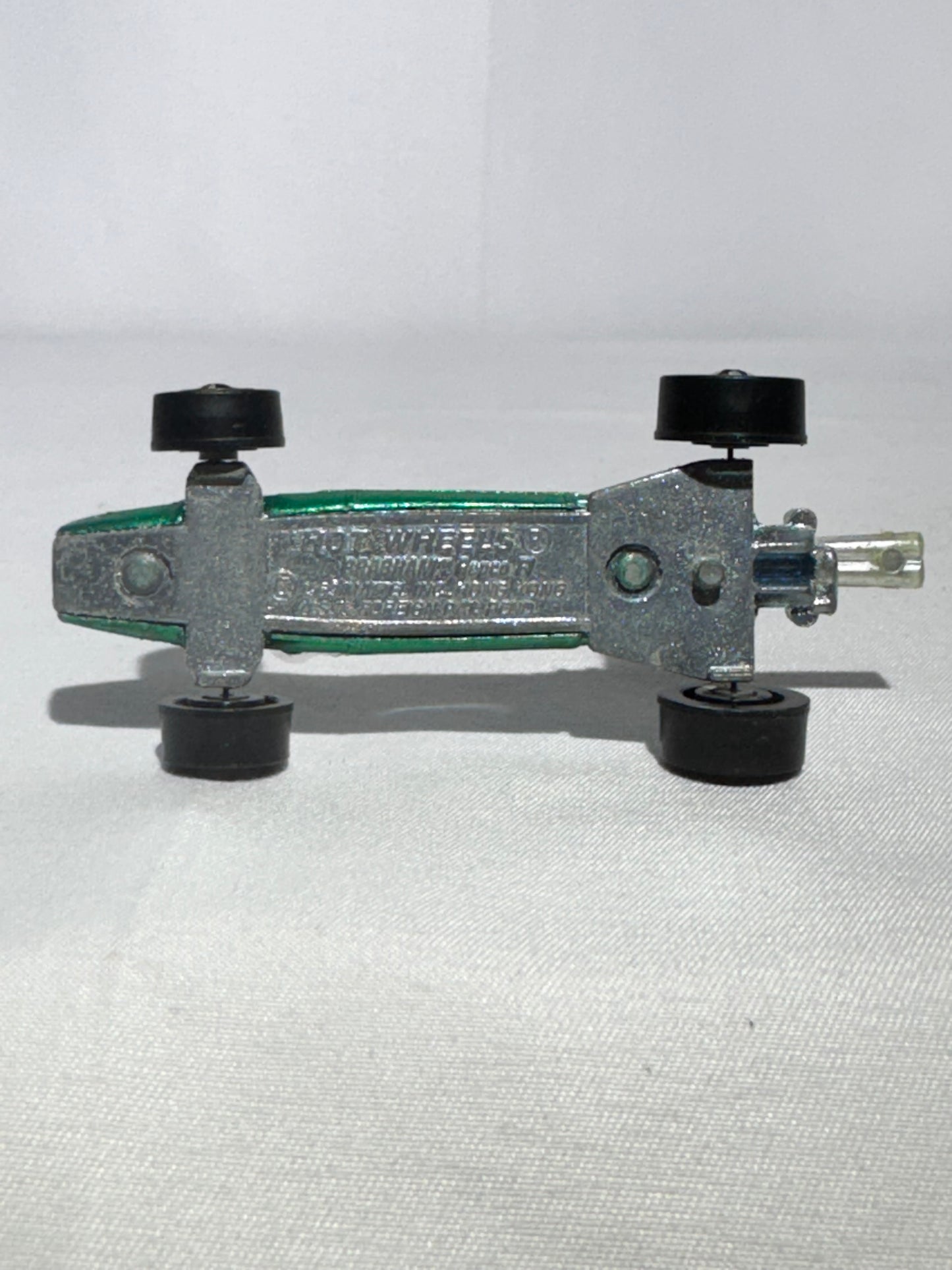 Hot Wheels 1969 Brabham Repco F1 – Redline Series – Metallic Green – Foreign Patent Pending / Hong Kong / USA