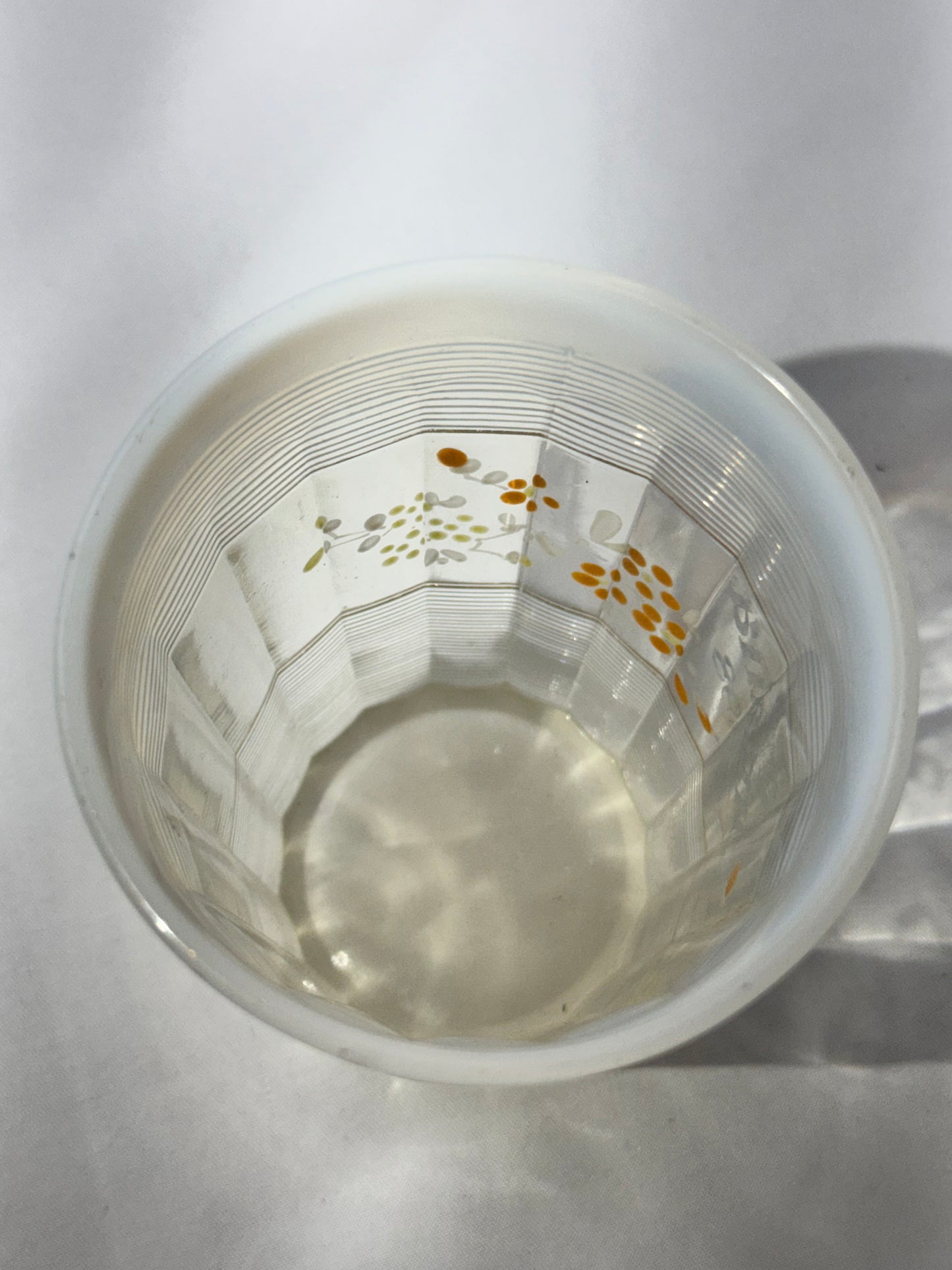 Antique 1898 Omaha Souvenir Tumbler – Hand Painted Flowers – Northwood Rivet Edge