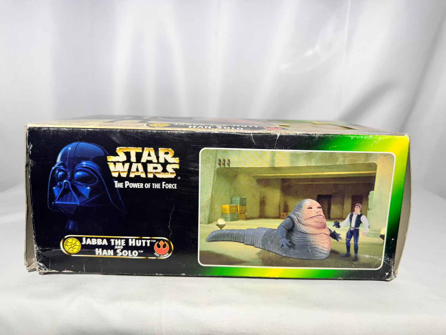 Vintage 1997 Kenner Star Wars: The Power of the Force – Jabba the Hutt & Han Solo Action Figure Set