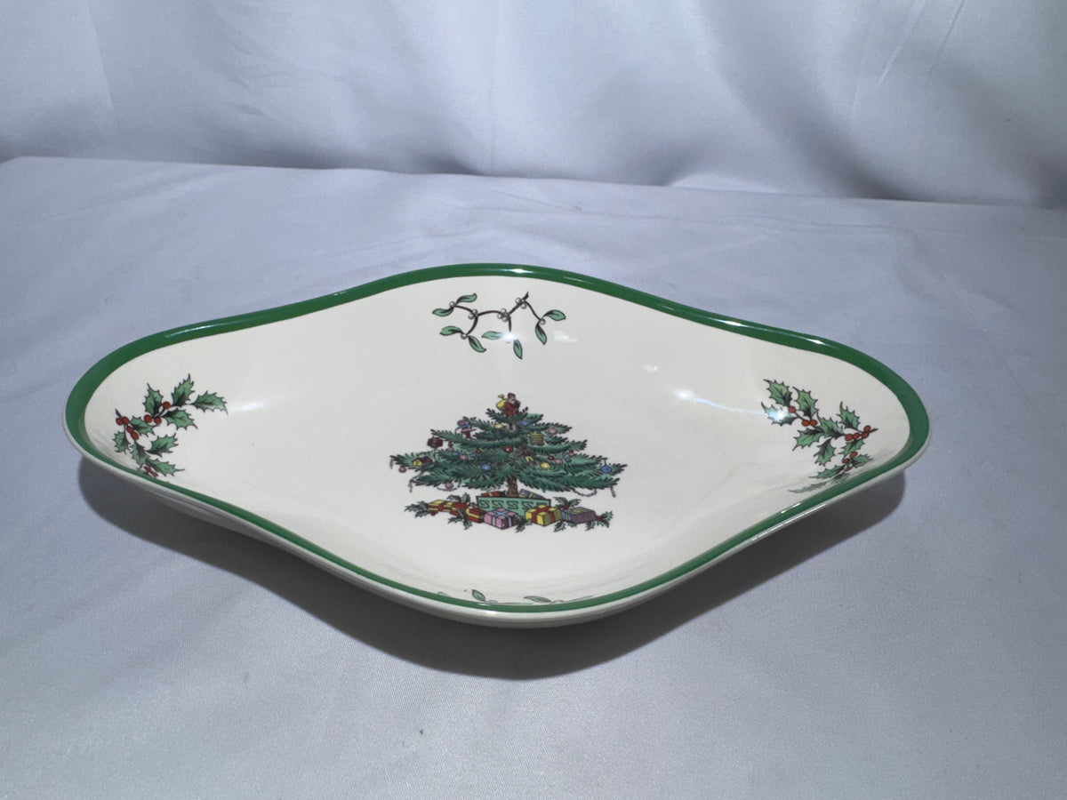 Vintage Spode Christmas Tree Diamond-Shaped Serving Dish – Holiday Tableware