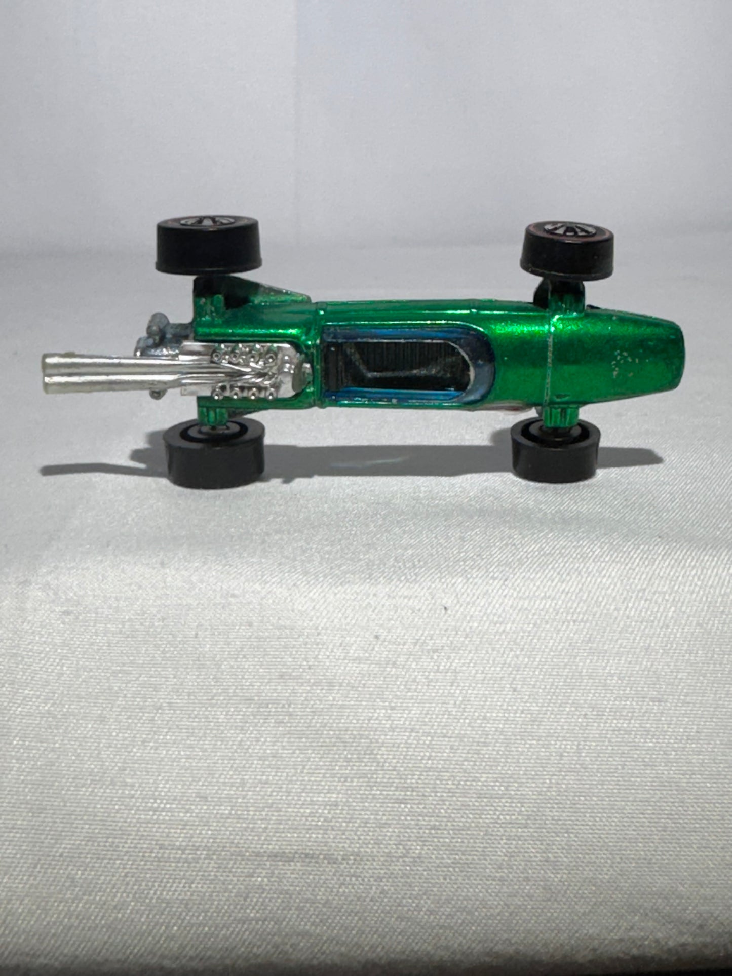 Hot Wheels 1969 Brabham Repco F1 – Redline Series – Metallic Green – Foreign Patent Pending / Hong Kong / USA
