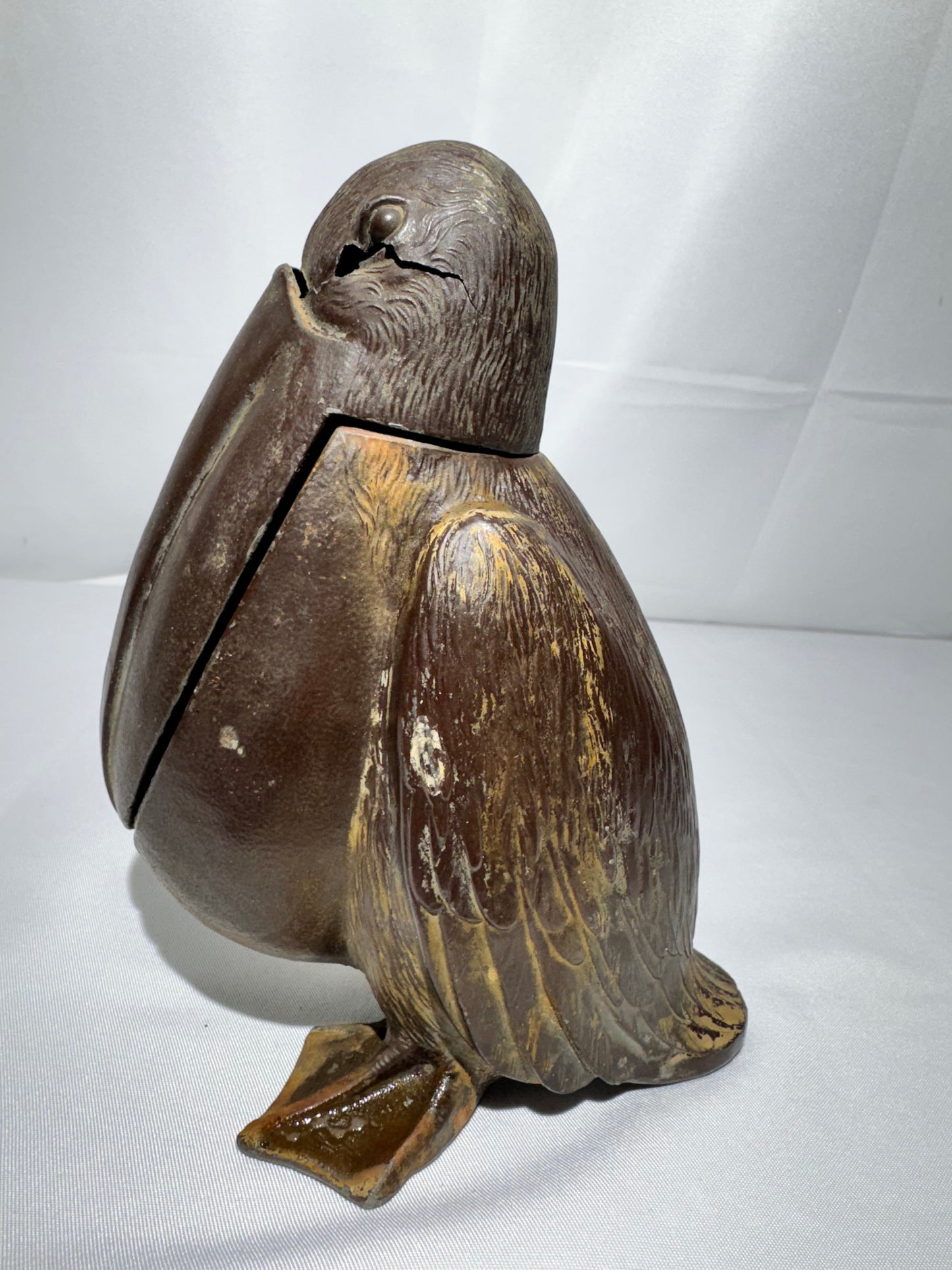 Vintage Brass Pelican Ashtray – Made in Japan – Removable Head