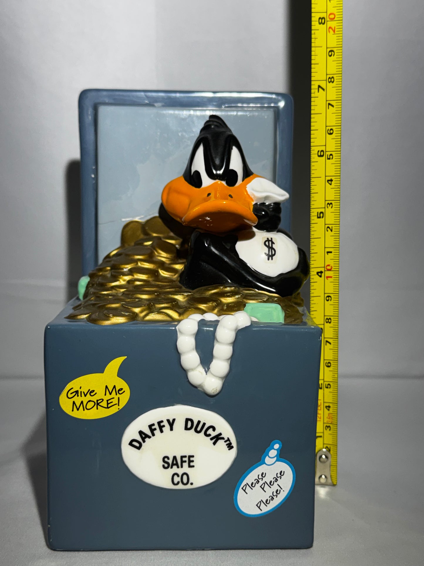 Vintage 1989 Looney Tunes Daffy Duck Safe Co Ceramic Piggy Bank Warner Bros