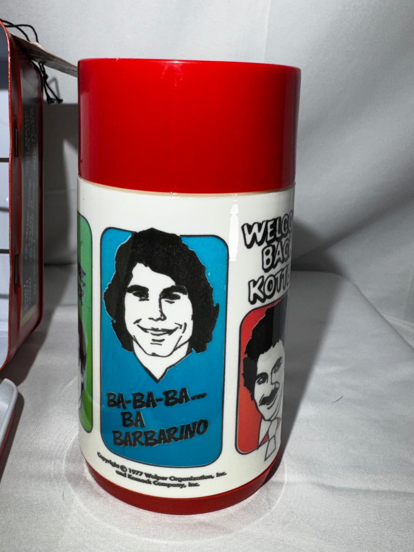 Vintage 1977 Welcome Back, Kotter Metal Lunchbox & Thermos w/ Tag Aladdin -NOS!