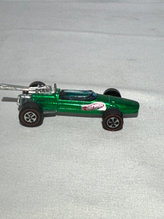 Hot Wheels 1969 Brabham Repco F1 – Redline Series – Metallic Green – Foreign Patent Pending / Hong Kong / USA