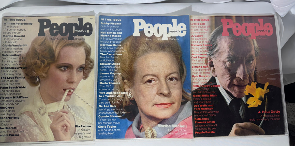 Vintage People Weekly Magazine Lot – 10 Early Issues – 1974 – Mia Farrow, JFK Jr., Tatum O’Neal & More