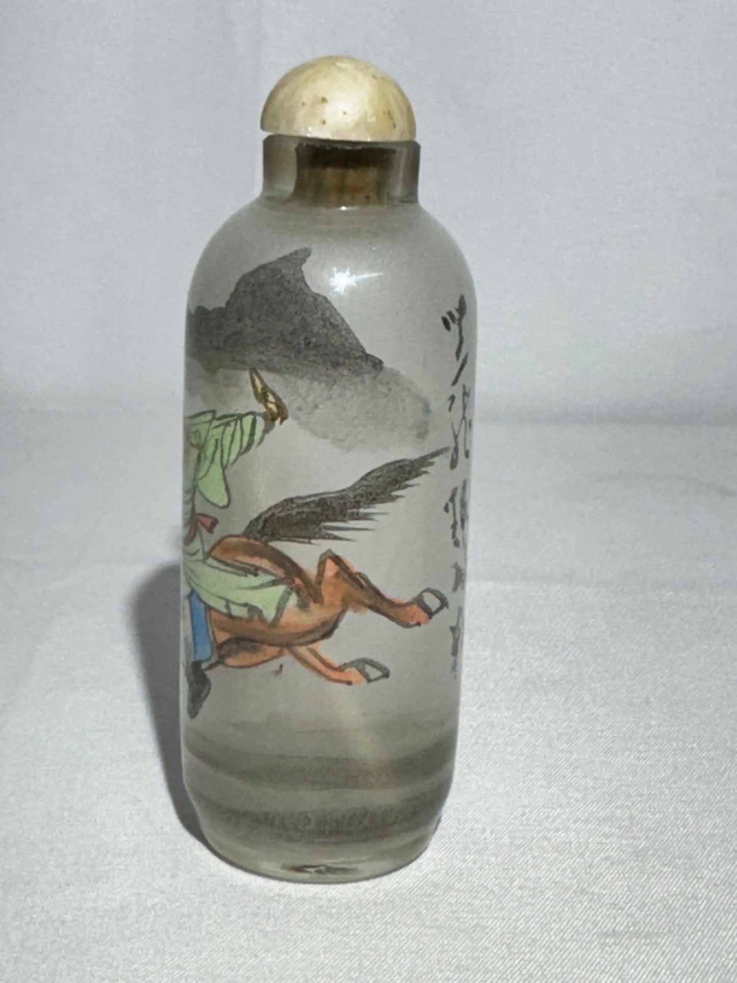 Antique Chinese Inside-Painted Snuff Bottle – Warrior on Horseback