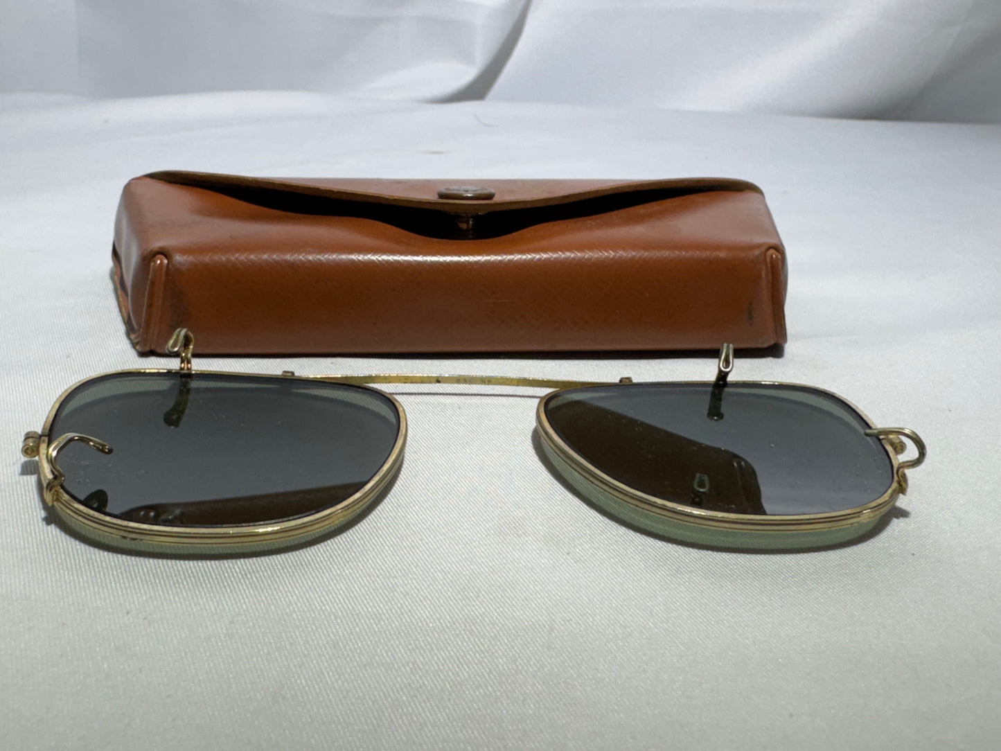 Vintage Bausch & Lomb Ray-Ban Clip-On Sunglasses with Original Ray-Lite Case – Made in USA