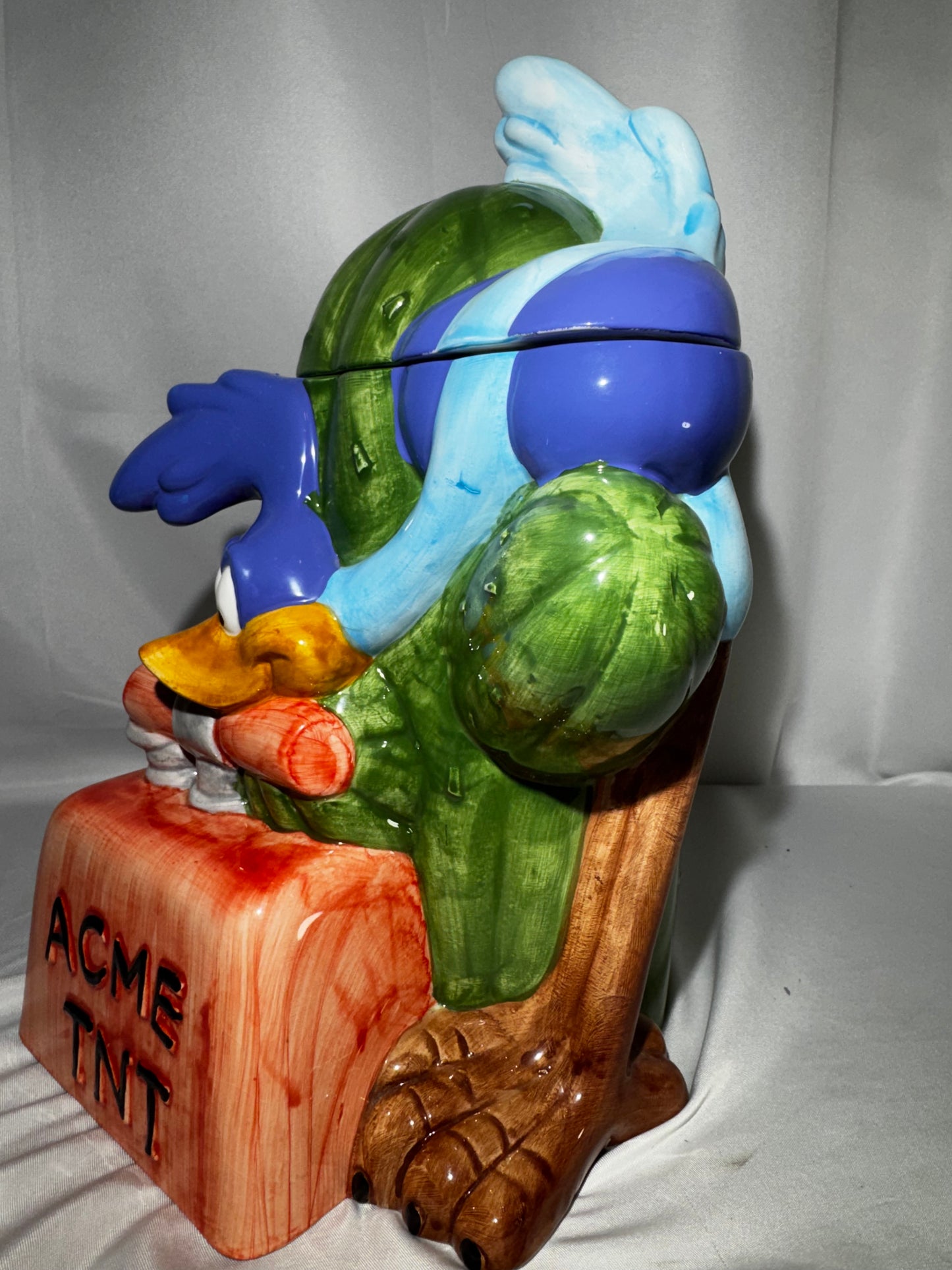 Rare Vintage 1993 Warner Bros Road Runner Cookie Jar ACME TNT Cactus Ceramic w/ Box