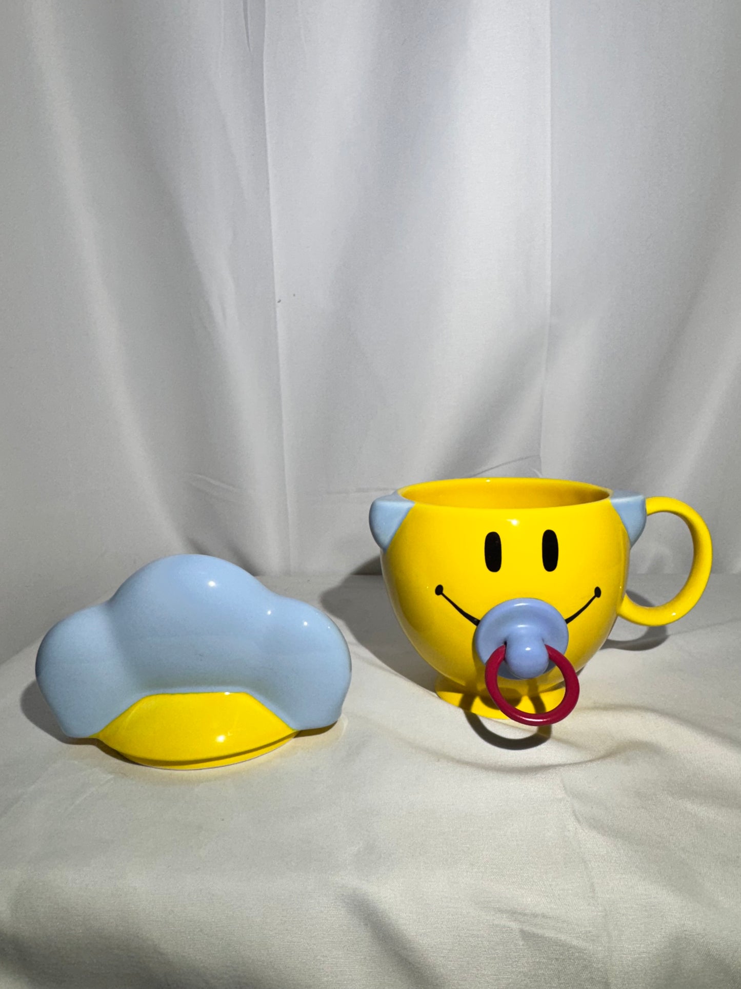 Teleflora Smiley Face Baby Ceramic Mug with Lid – “Happy Baby Boy” Collectible