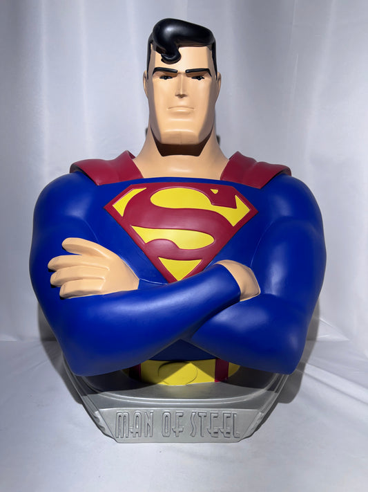1997 Warner Bros. Studio Store Exclusive 19” Superman Bust – Superman: The Animated Series – Bruce Timm Style